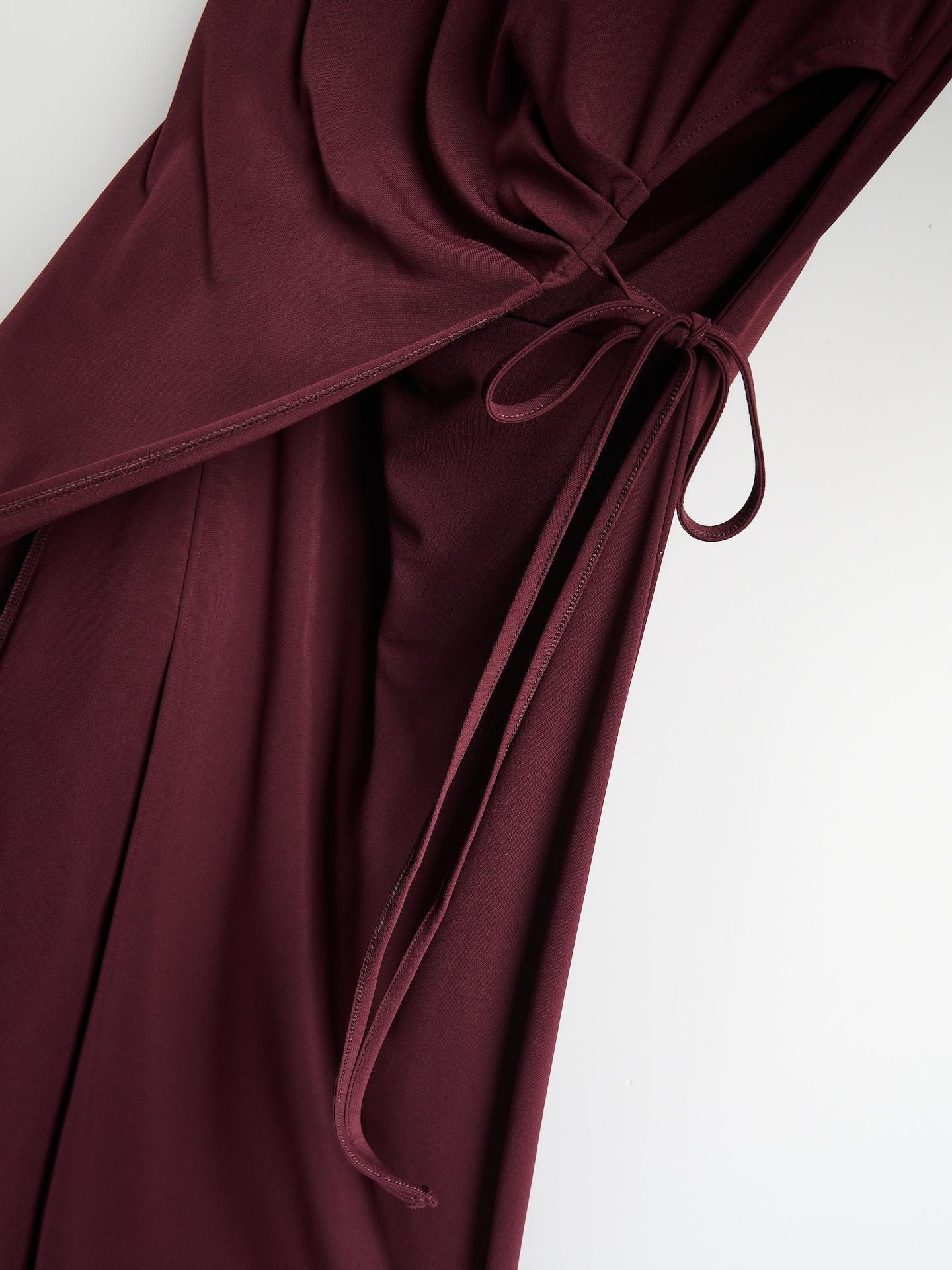 Red Dress With Decorative Tie Detail, Burgundy, large image number 1