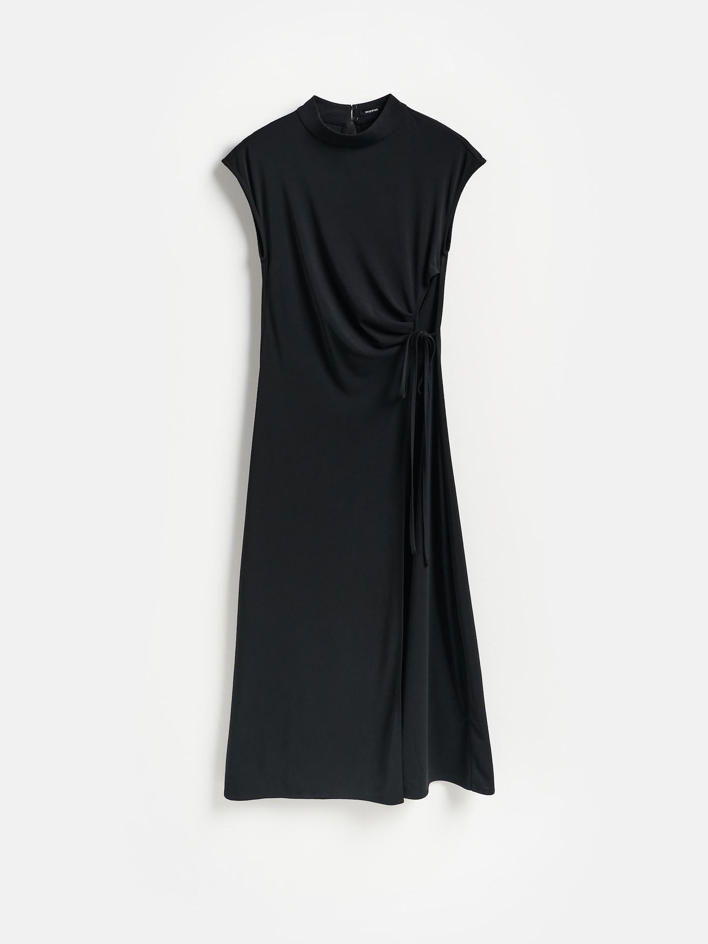 Black Dress With Decorative Tie Detail, Black, large image number 0
