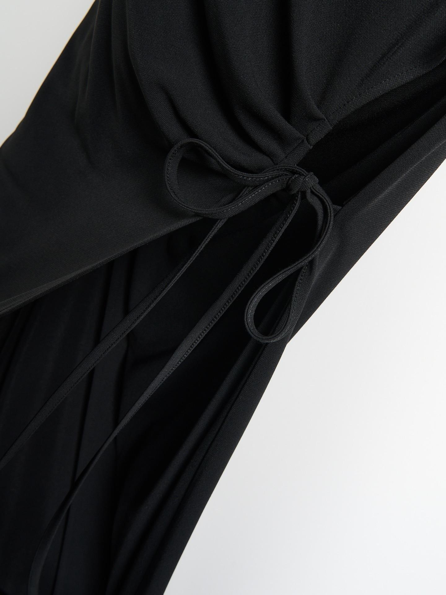 Black Dress With Decorative Tie Detail, Black, large image number 1