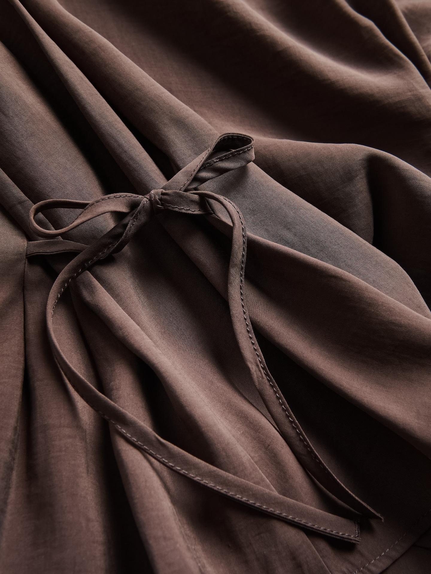 Brown Puff Sleeve Top, Brown, large image number 4