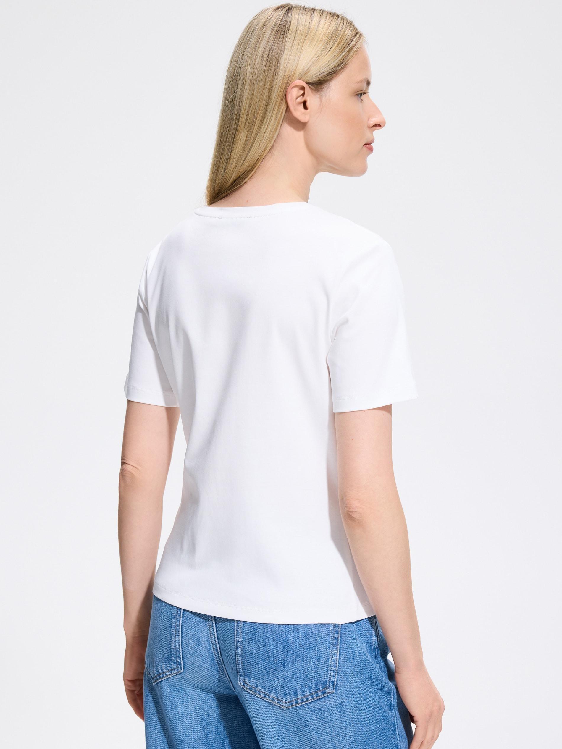 Cream Decorative Detail T-Shirt, Ivory, medium