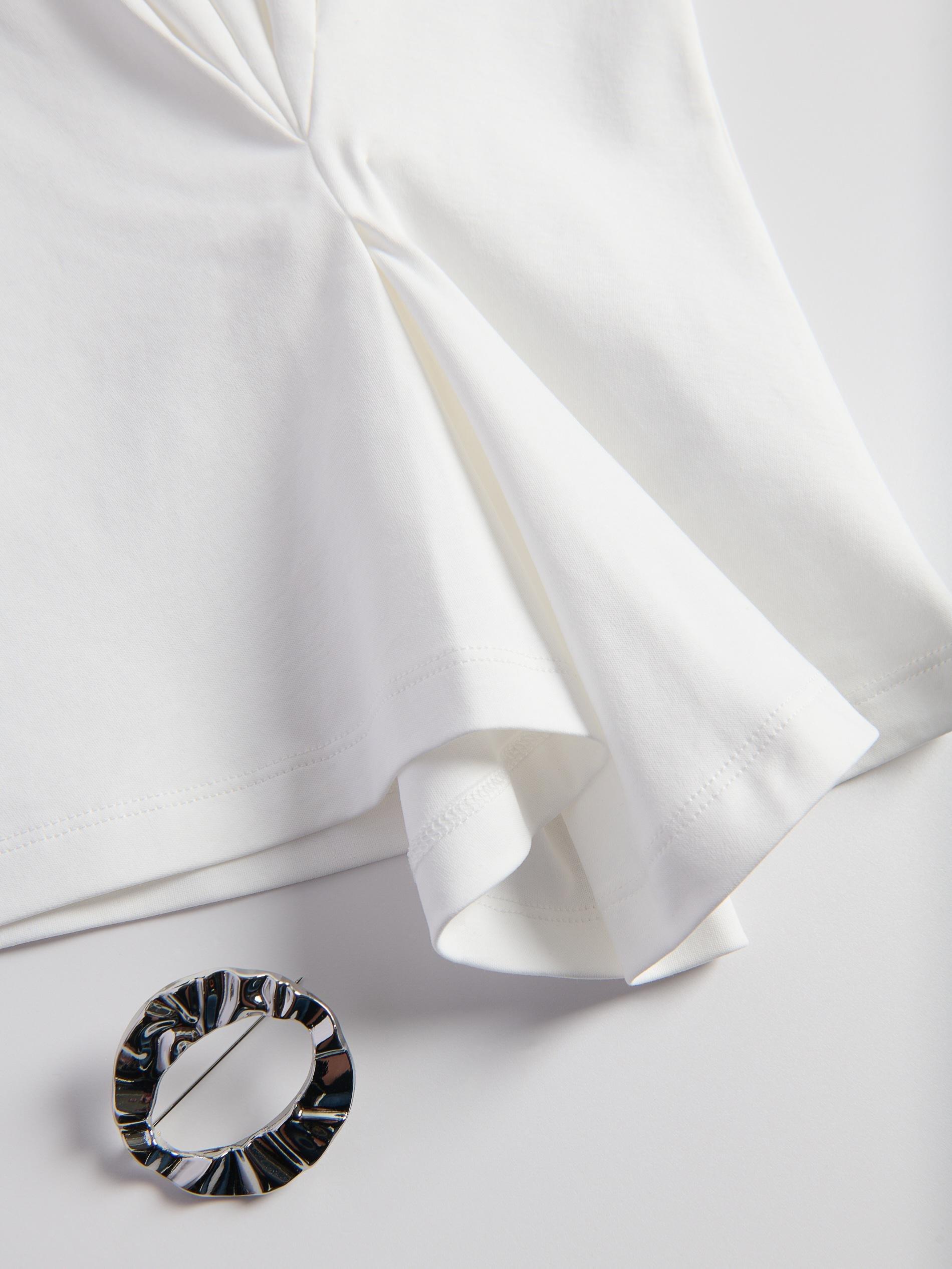 Cream Decorative Detail T-Shirt, Ivory, large image number 4