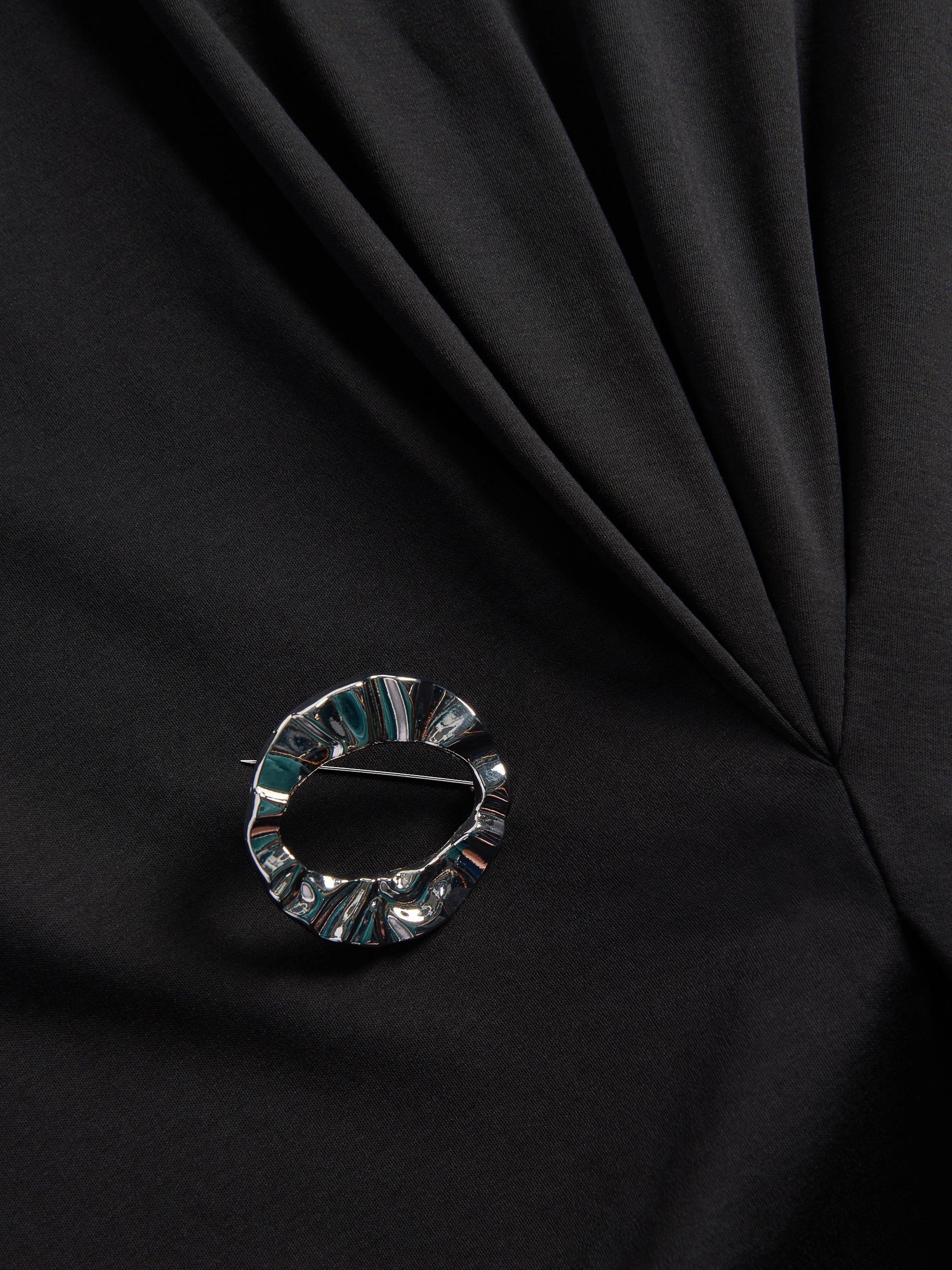 Black Decorative Detail T-Shirt, Black, large image number 4