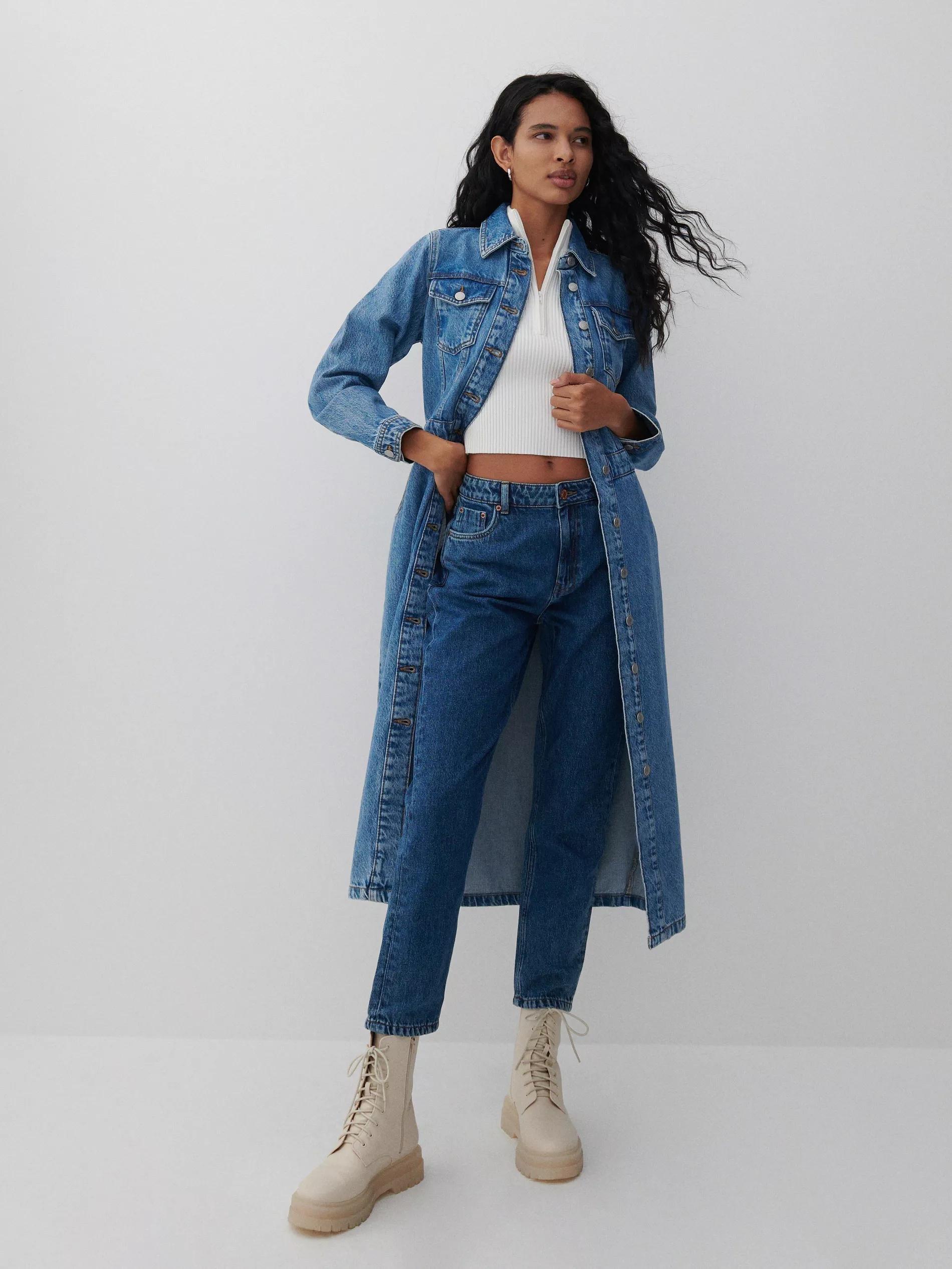 Navy Mom Jeans, Women, , large image number 1
