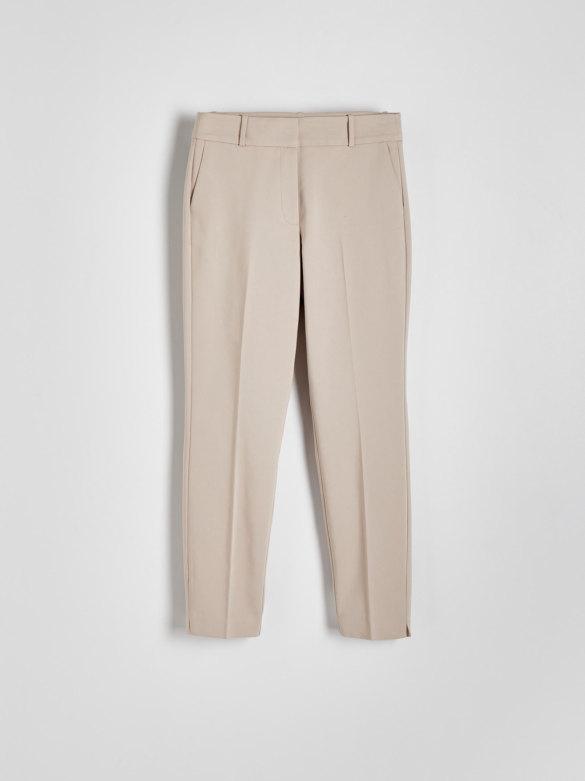 Beige Cigarette Pants With Ironed Edge, , large image number 8