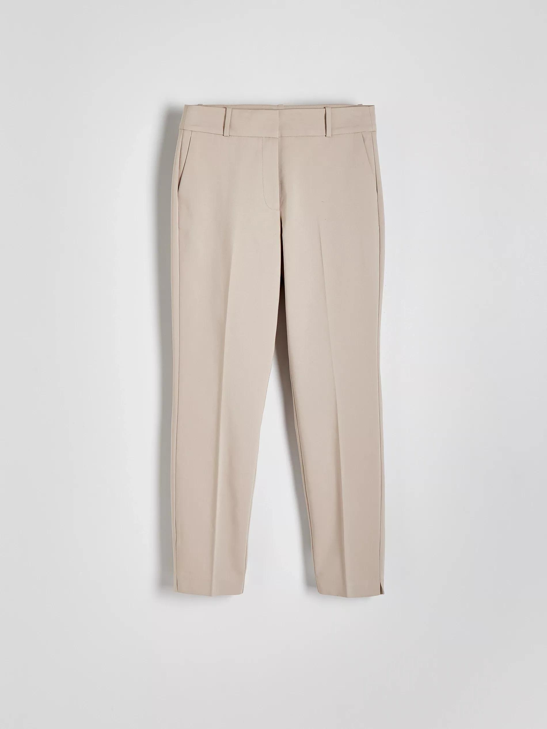 Beige Cigarette Pants With Ironed Edge, , large image number 9