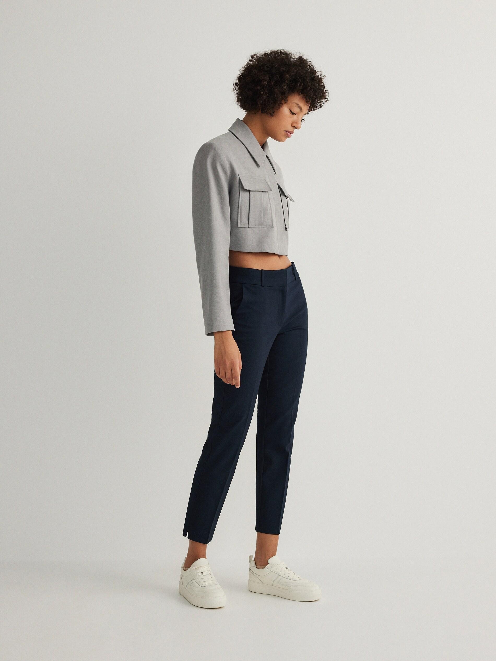 Navy Cigarette Trousers, , large image number 0