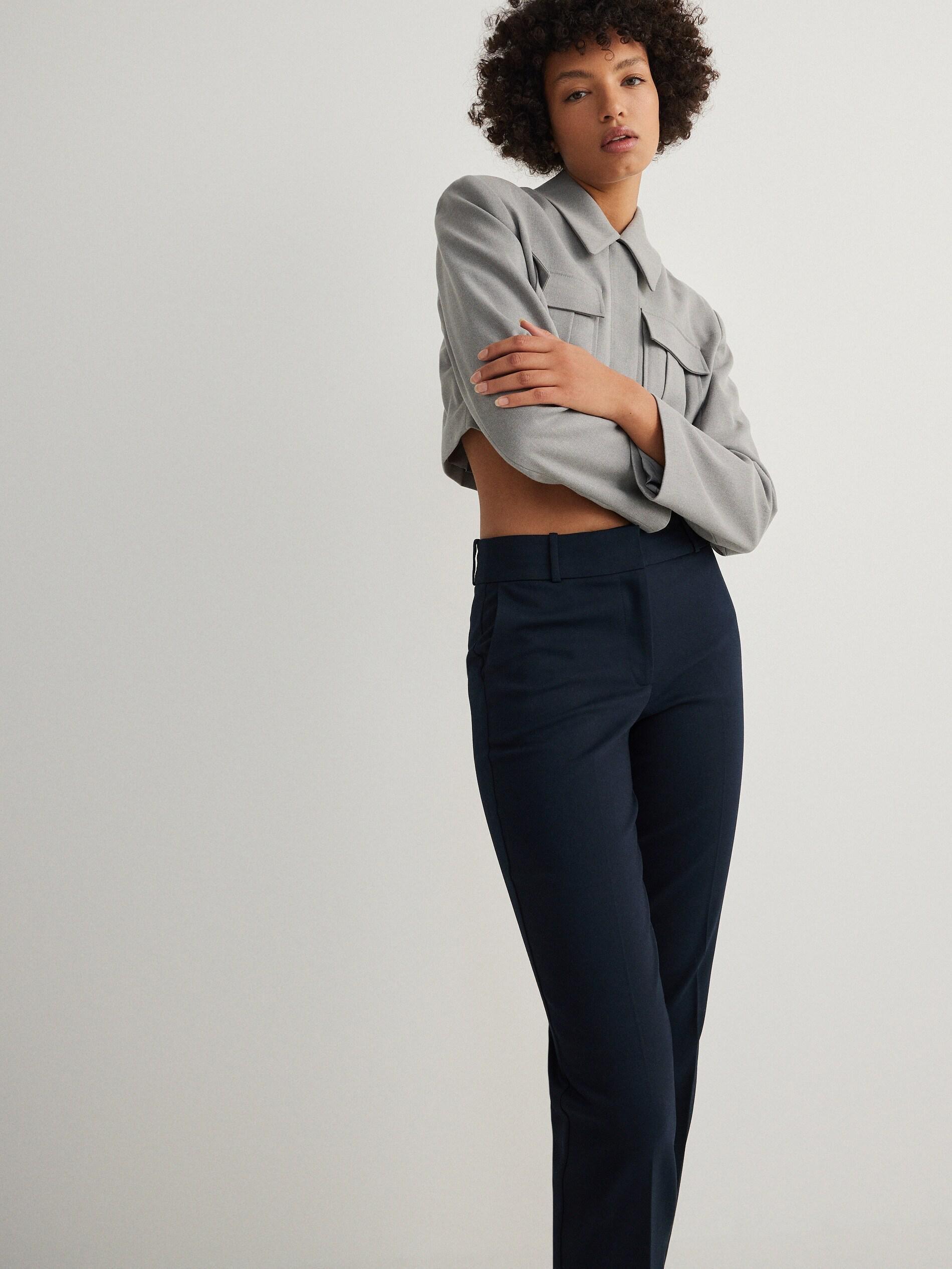 Navy Cigarette Trousers, , large image number 2