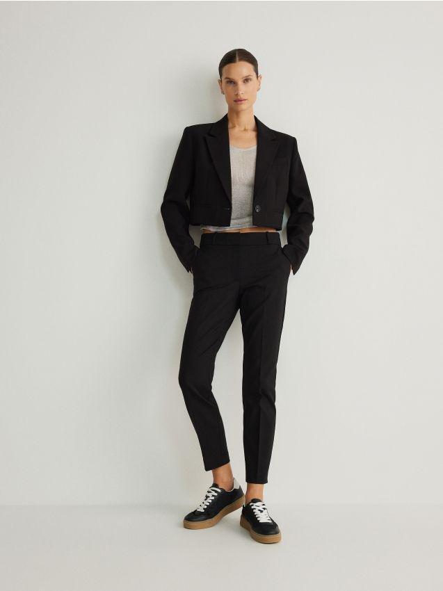 Black Cigarette Trousers, , large image number 0