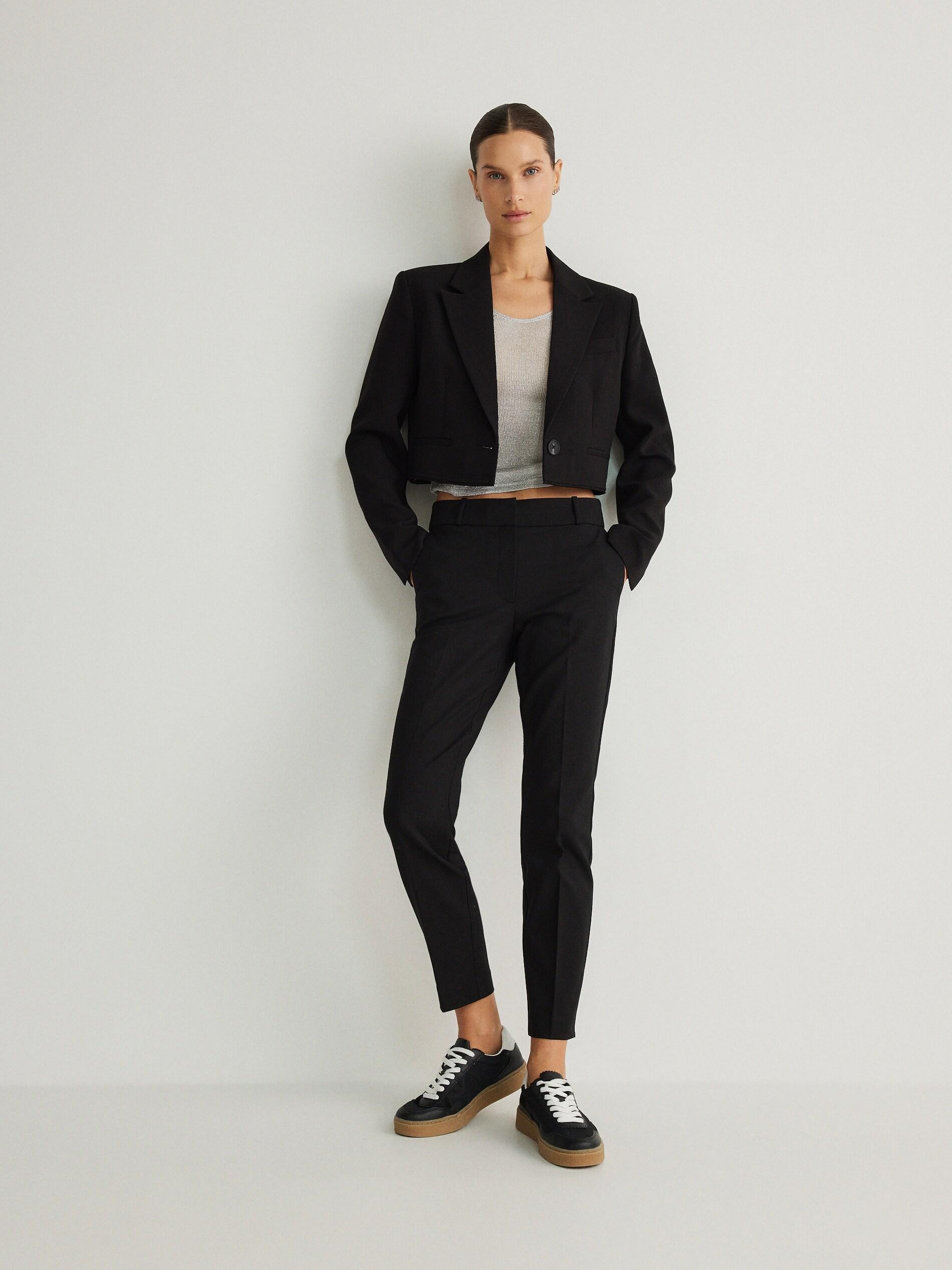 Black Cigarette Trousers, , large image number 1