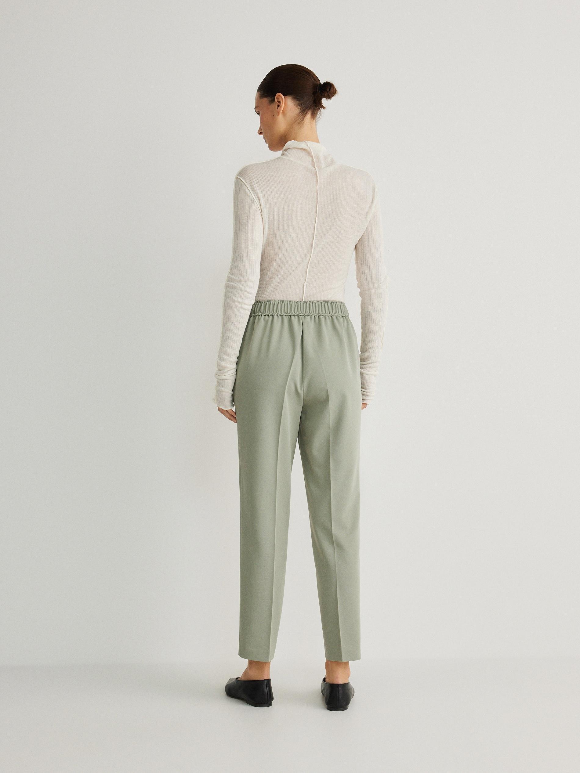 Green Cigarette Trousers With Buttons, , large image number 3
