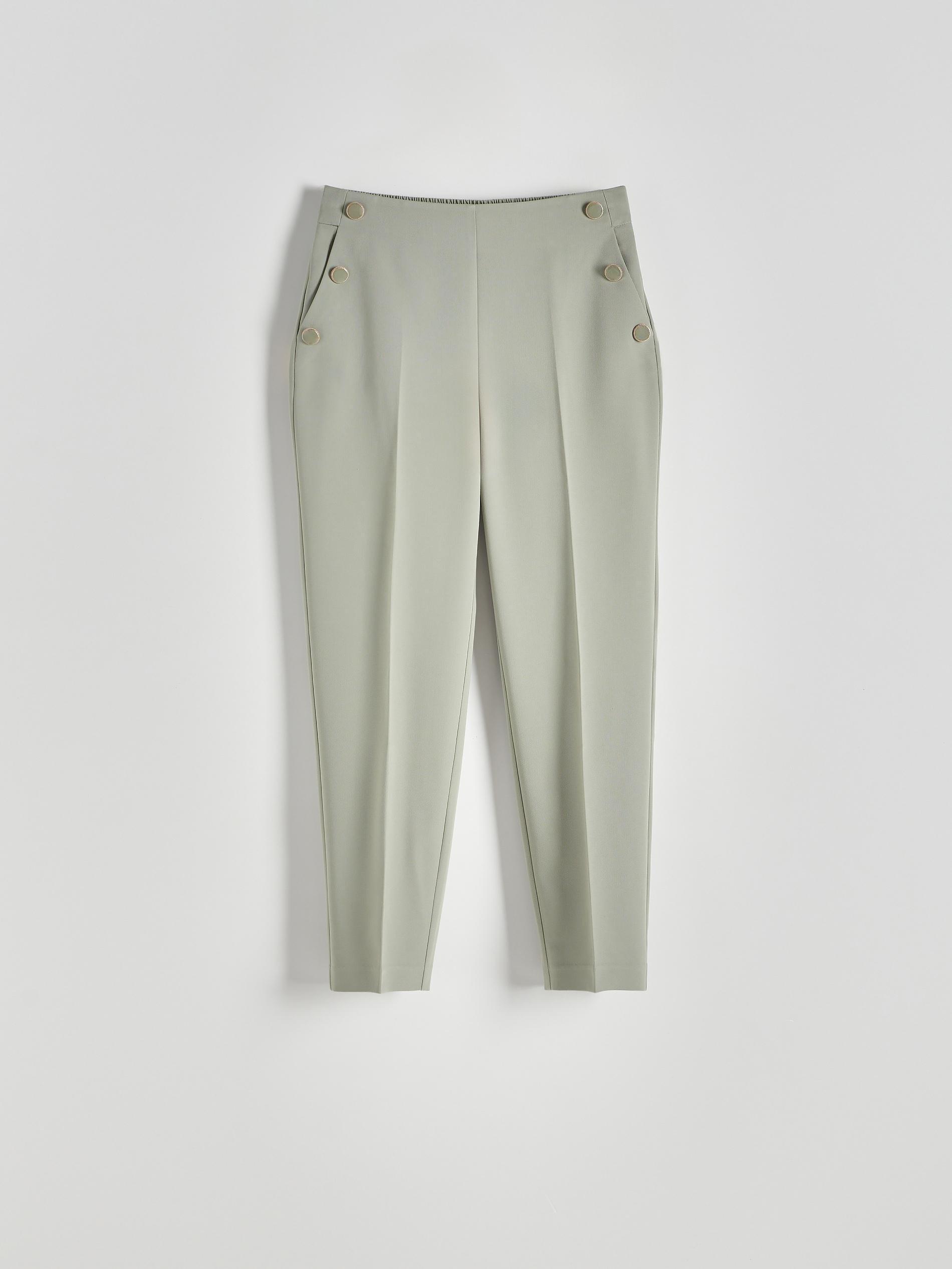 Green Cigarette Trousers With Buttons, , large image number 4