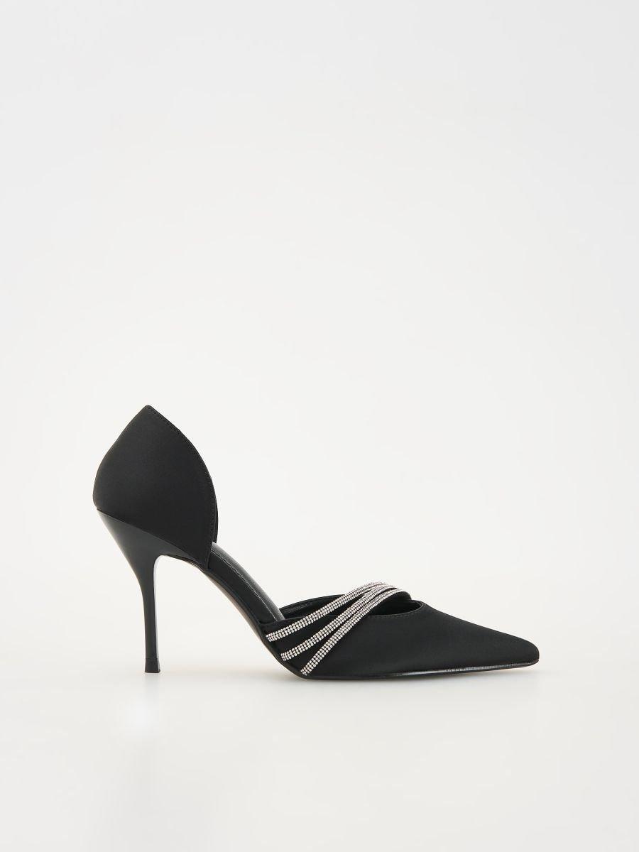 Black Pumps With Decorative Straps, , large image number 0