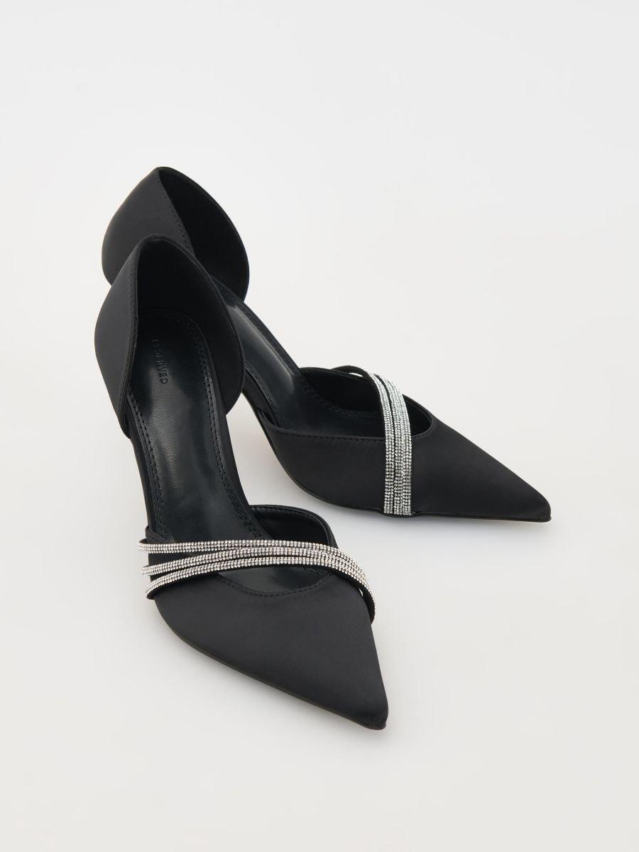 Black Pumps With Decorative Straps, , large image number 1