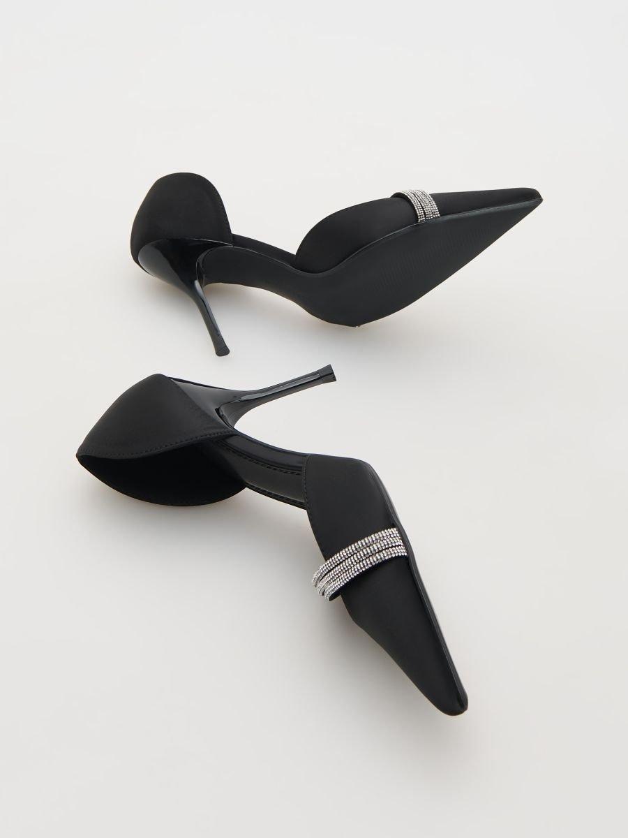 Black Pumps With Decorative Straps, , large image number 3