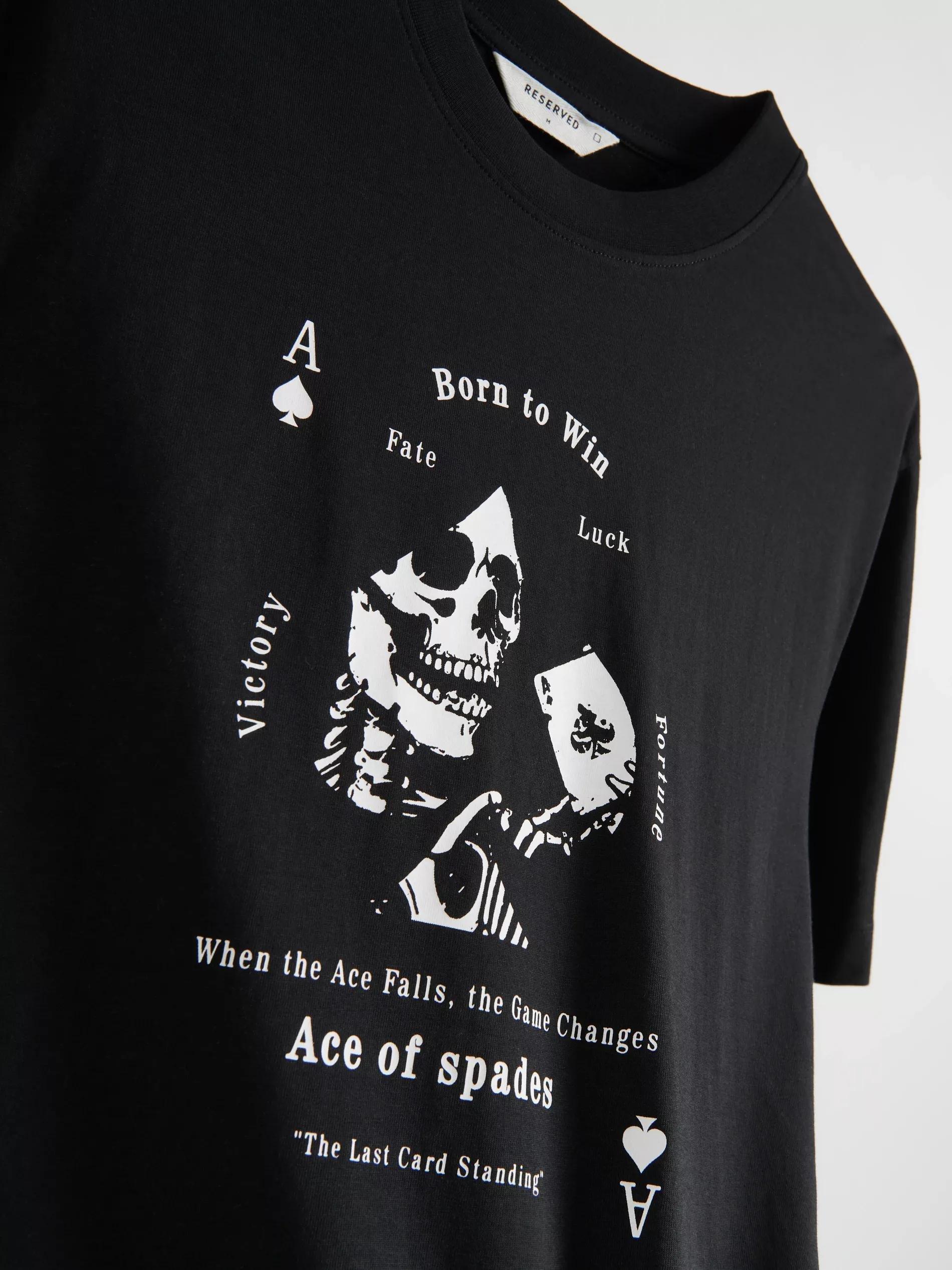 Black Regular Fit Printed T-Shirt, Black, large image number 5