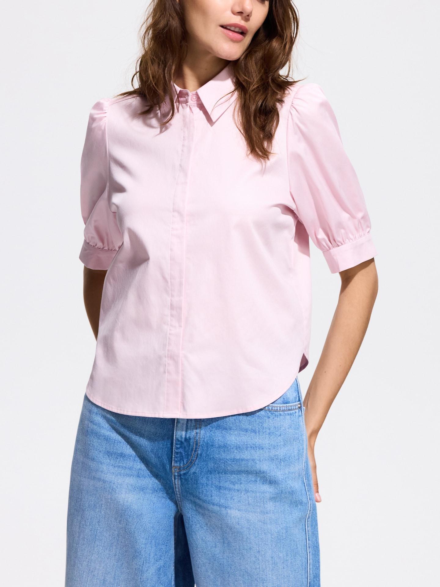 Pink Shirt With Puffy Sleeves, Pink, large image number 0