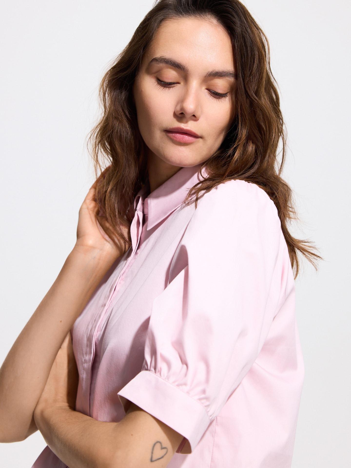 Pink Shirt With Puffy Sleeves, Pink, large image number 1
