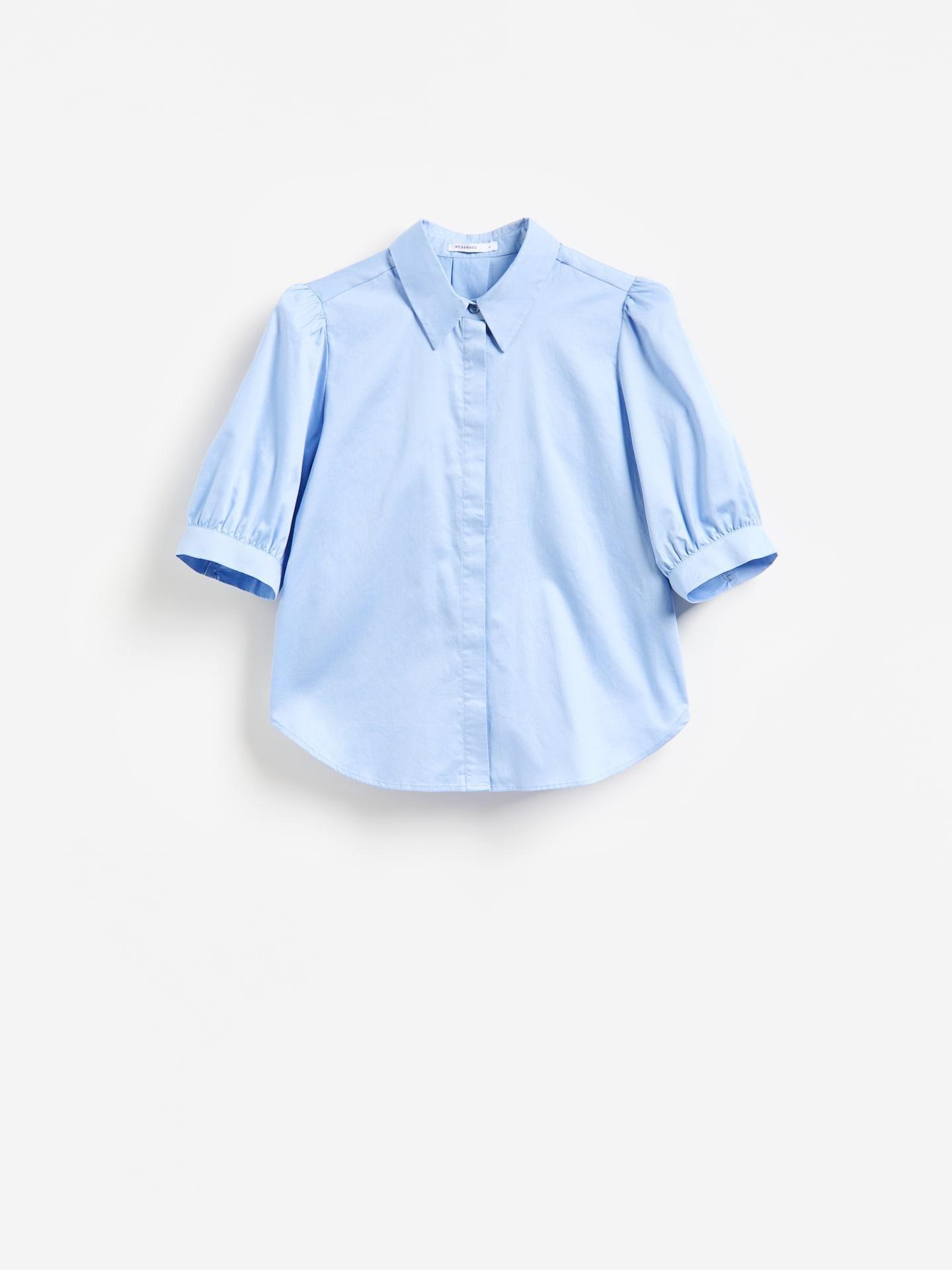 Blue Shirt With Puffy Sleeves, Blue, large image number 3