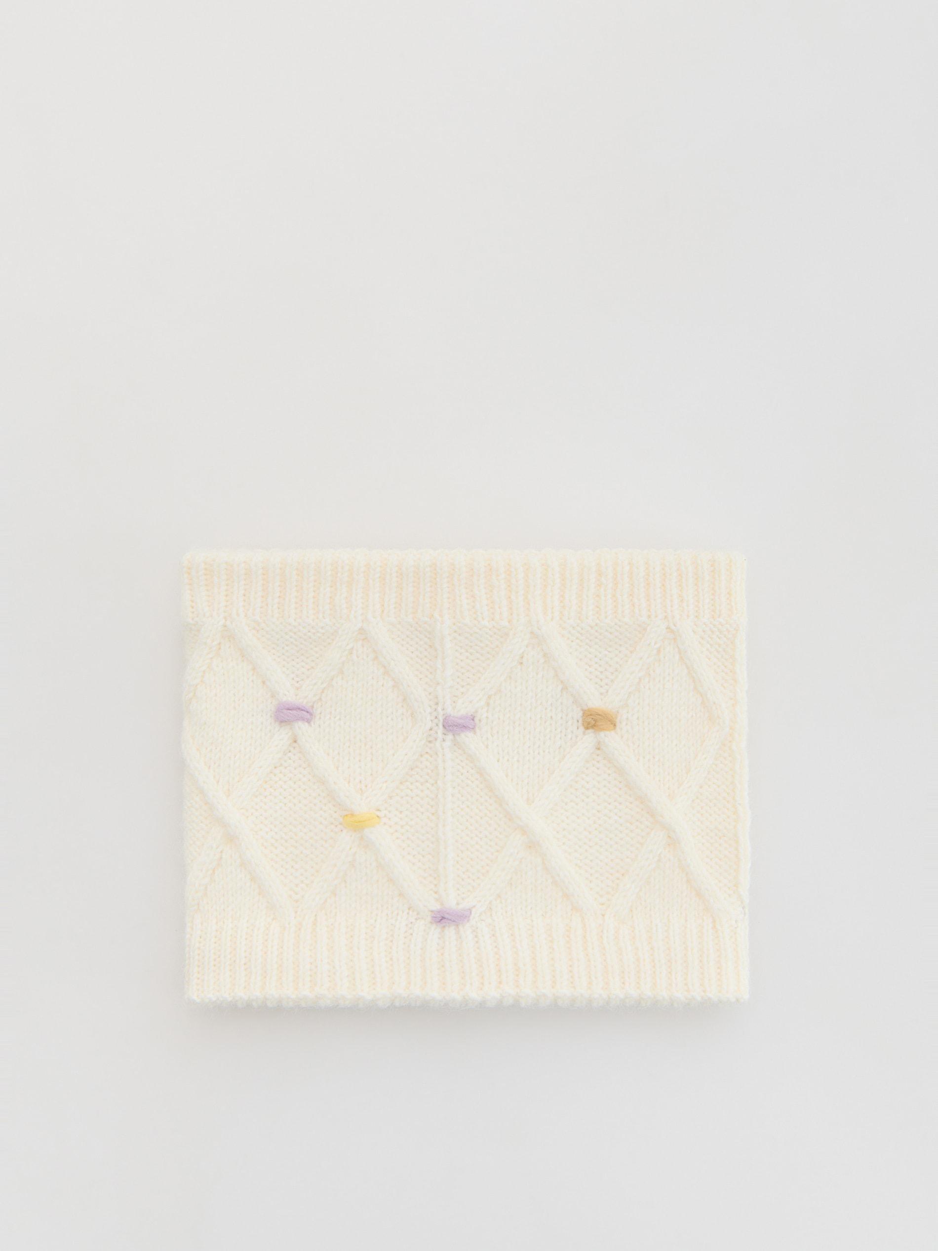 Cream Snood With Knots, Ivory, large image number 0