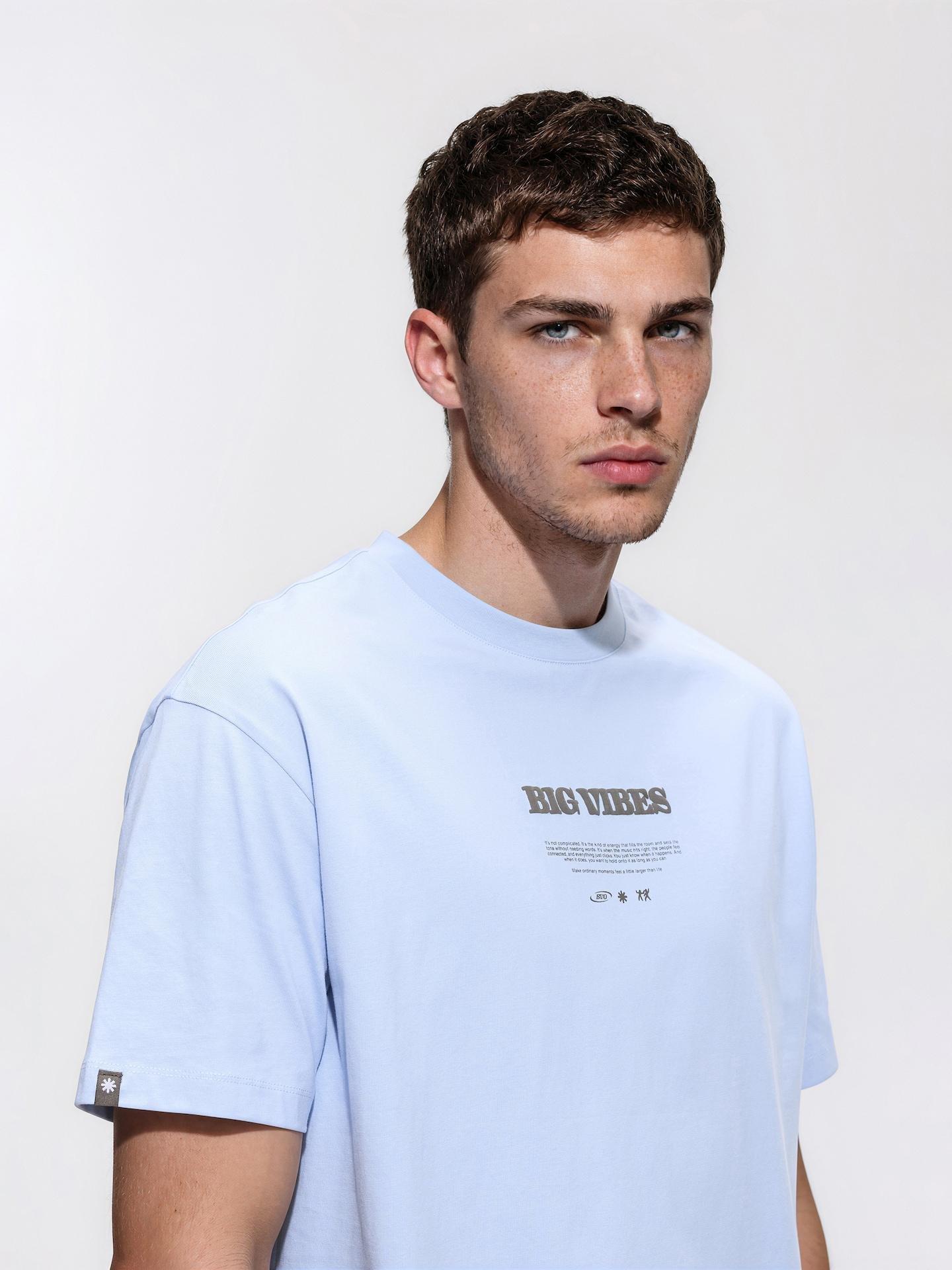 Blue Boxy Cut T-Shirt With Back Print, Blue, large image number 2