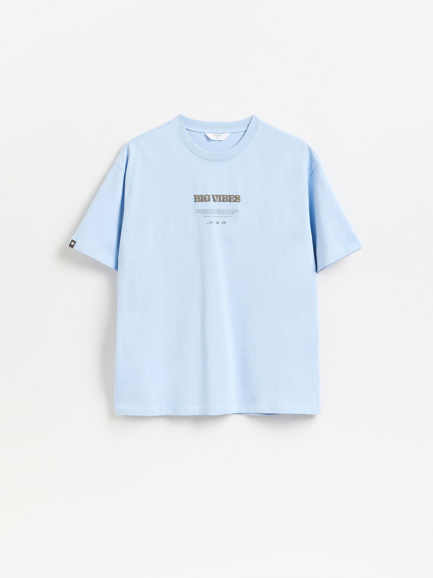 Blue Boxy Cut T-Shirt With Back Print, Blue, large image number 4