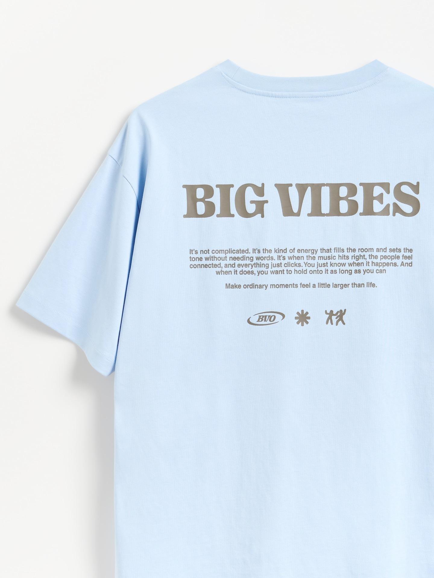 Blue Boxy Cut T-Shirt With Back Print, Blue, large image number 5
