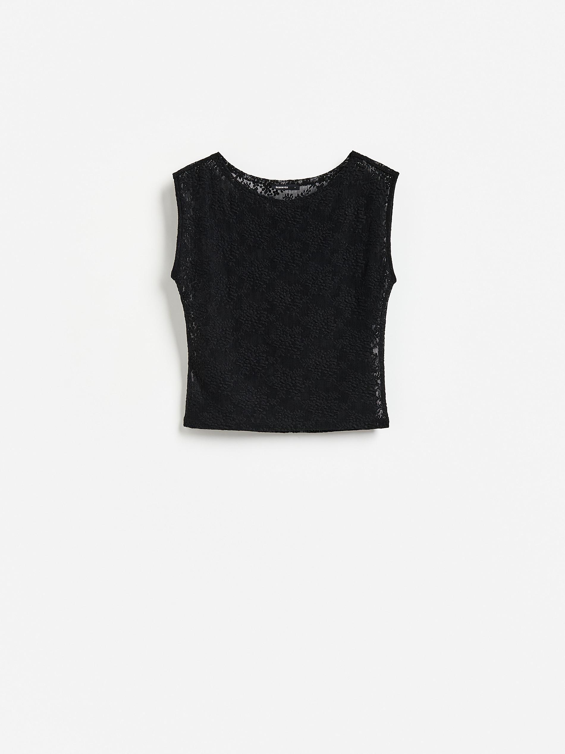 Black Lace Blouse, Black, large image number 3