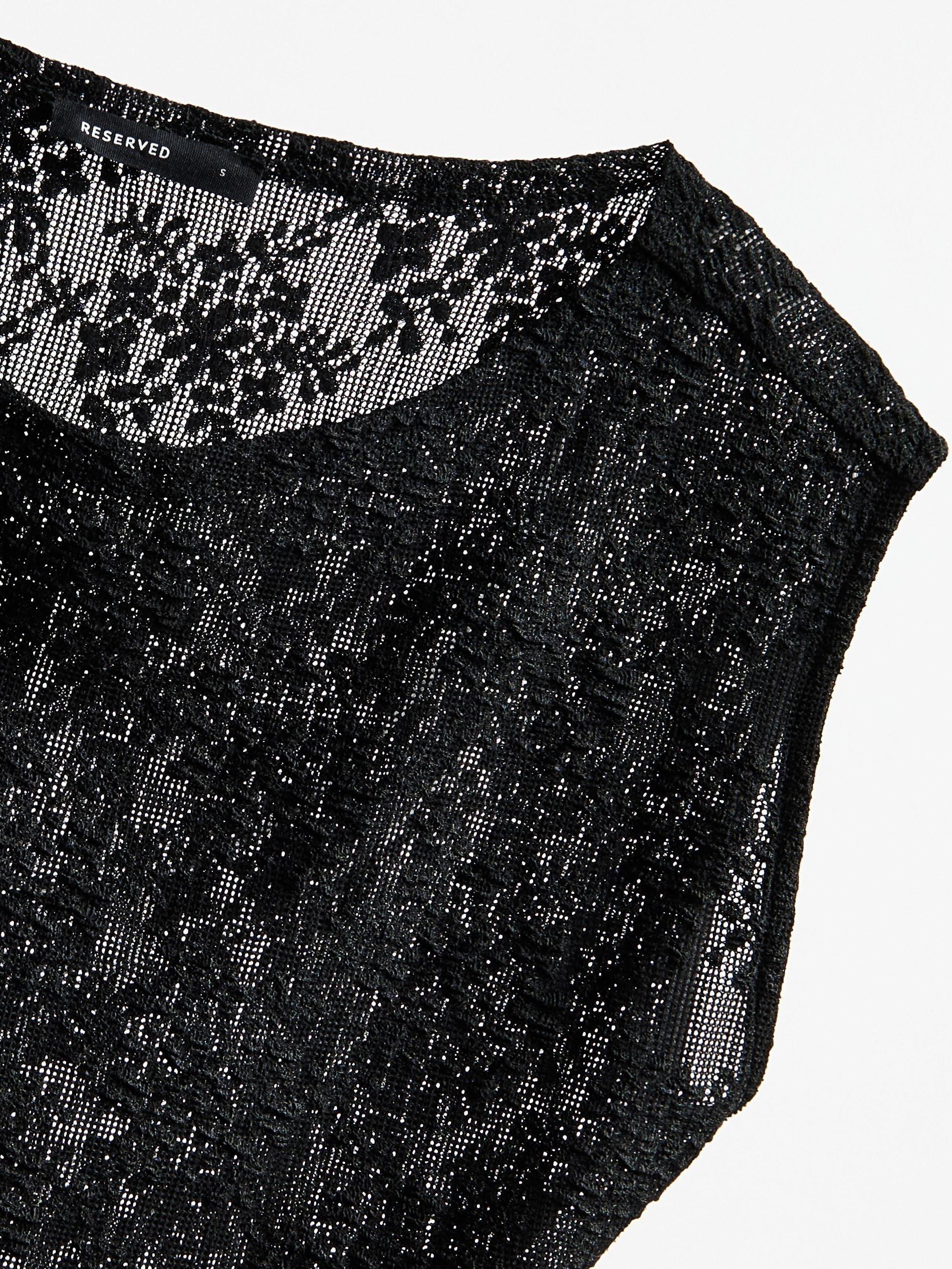 Black Lace Blouse, Black, large image number 4
