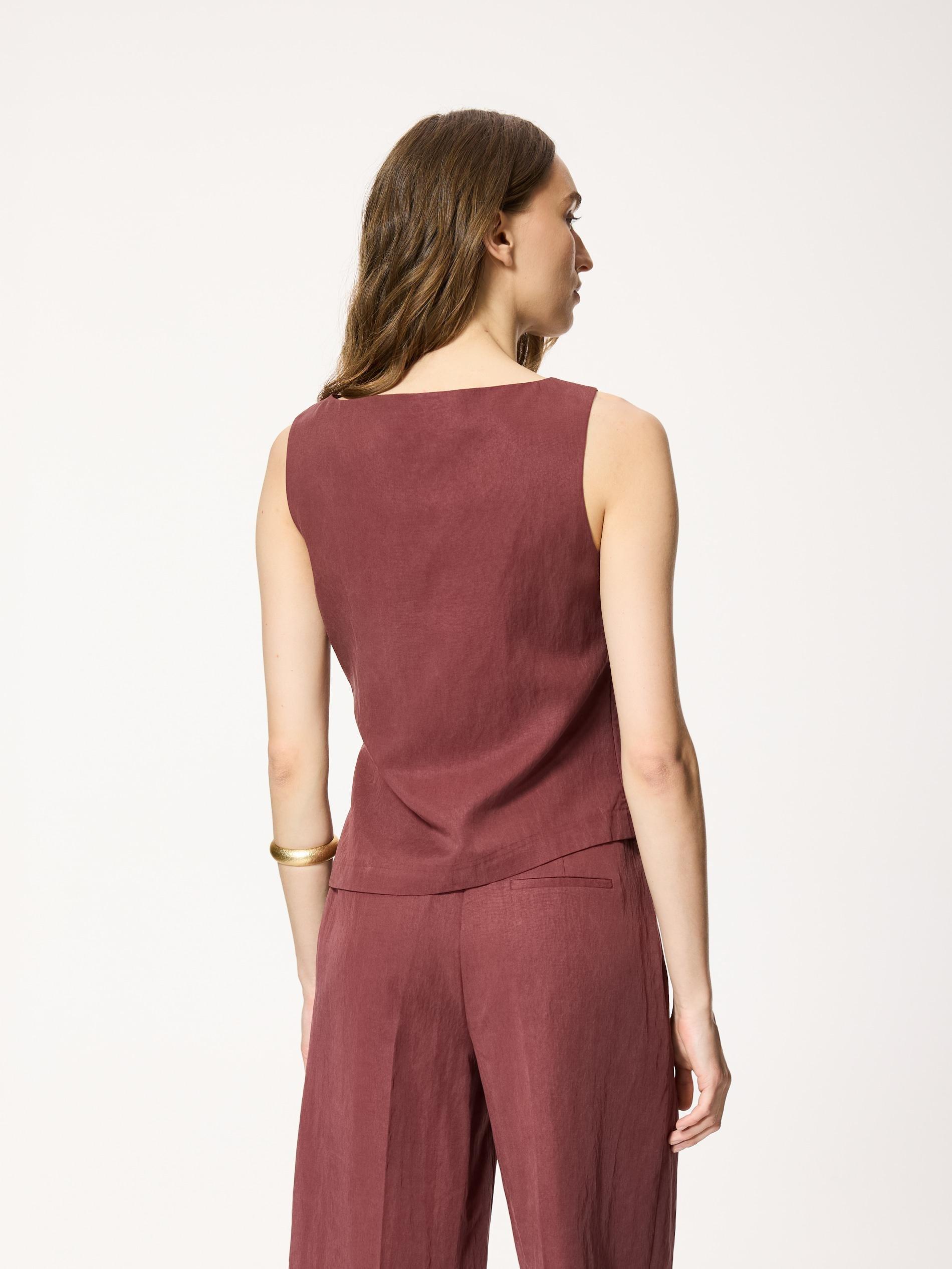 Maroon Lyocell Blend Blouse, Burgundy, large image number 2