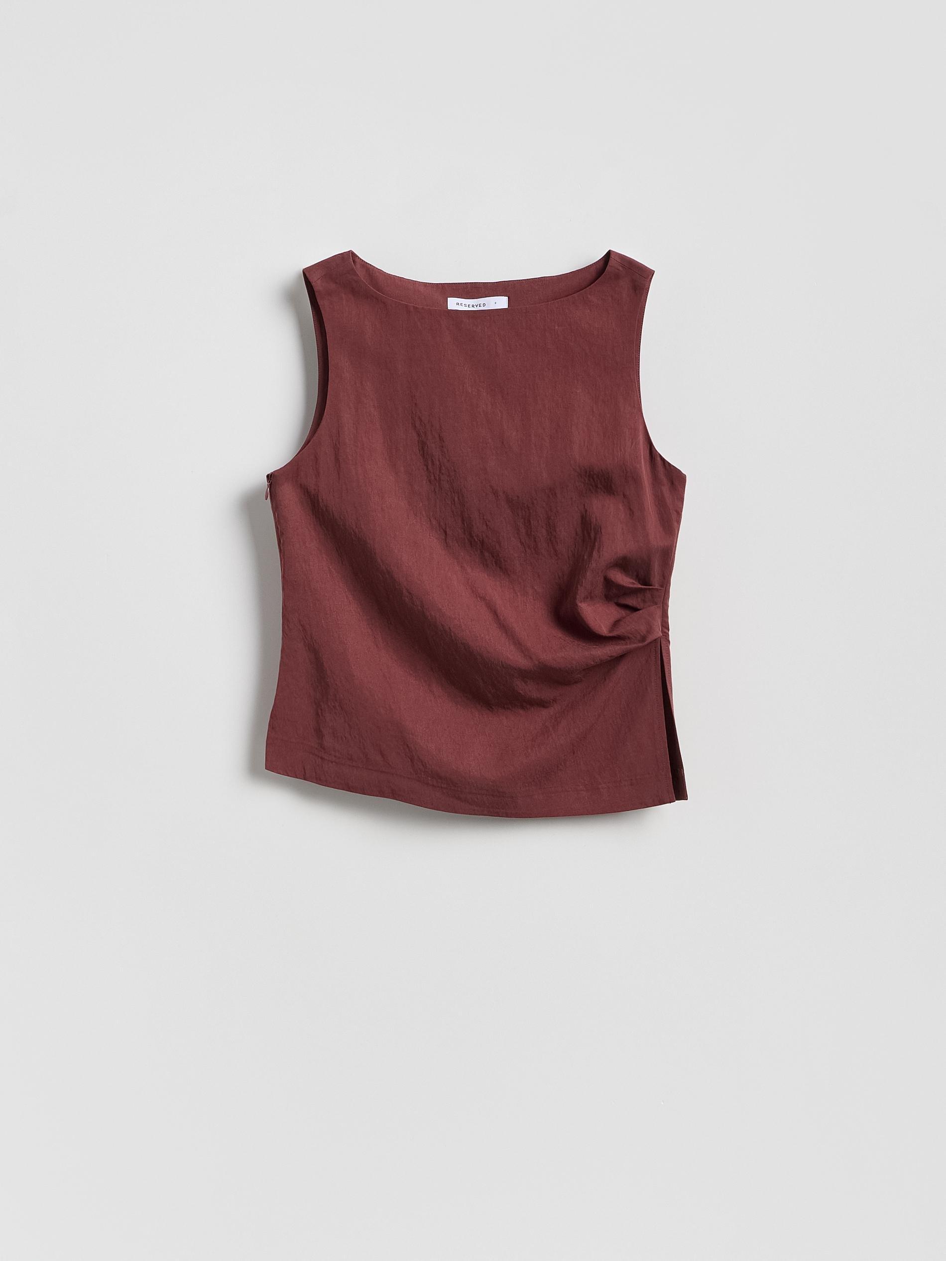 Maroon Lyocell Blend Blouse, Burgundy, large image number 3