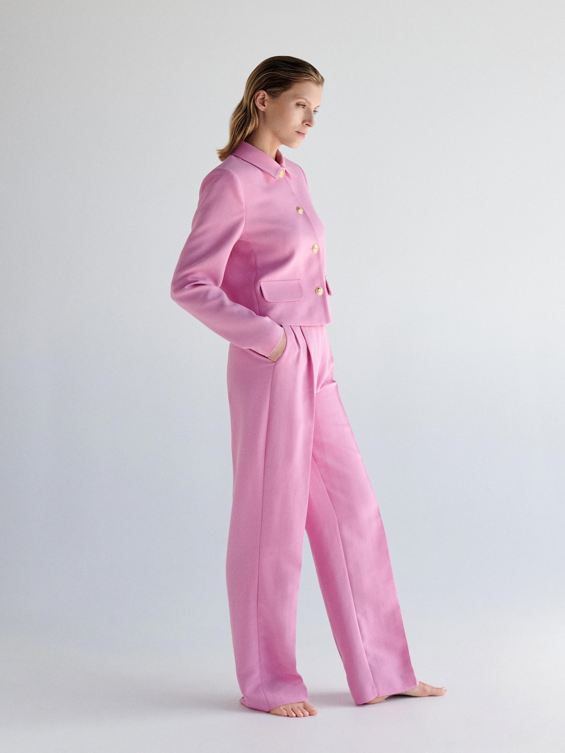 Pink Pressed Crease Trousers, , large image number 1
