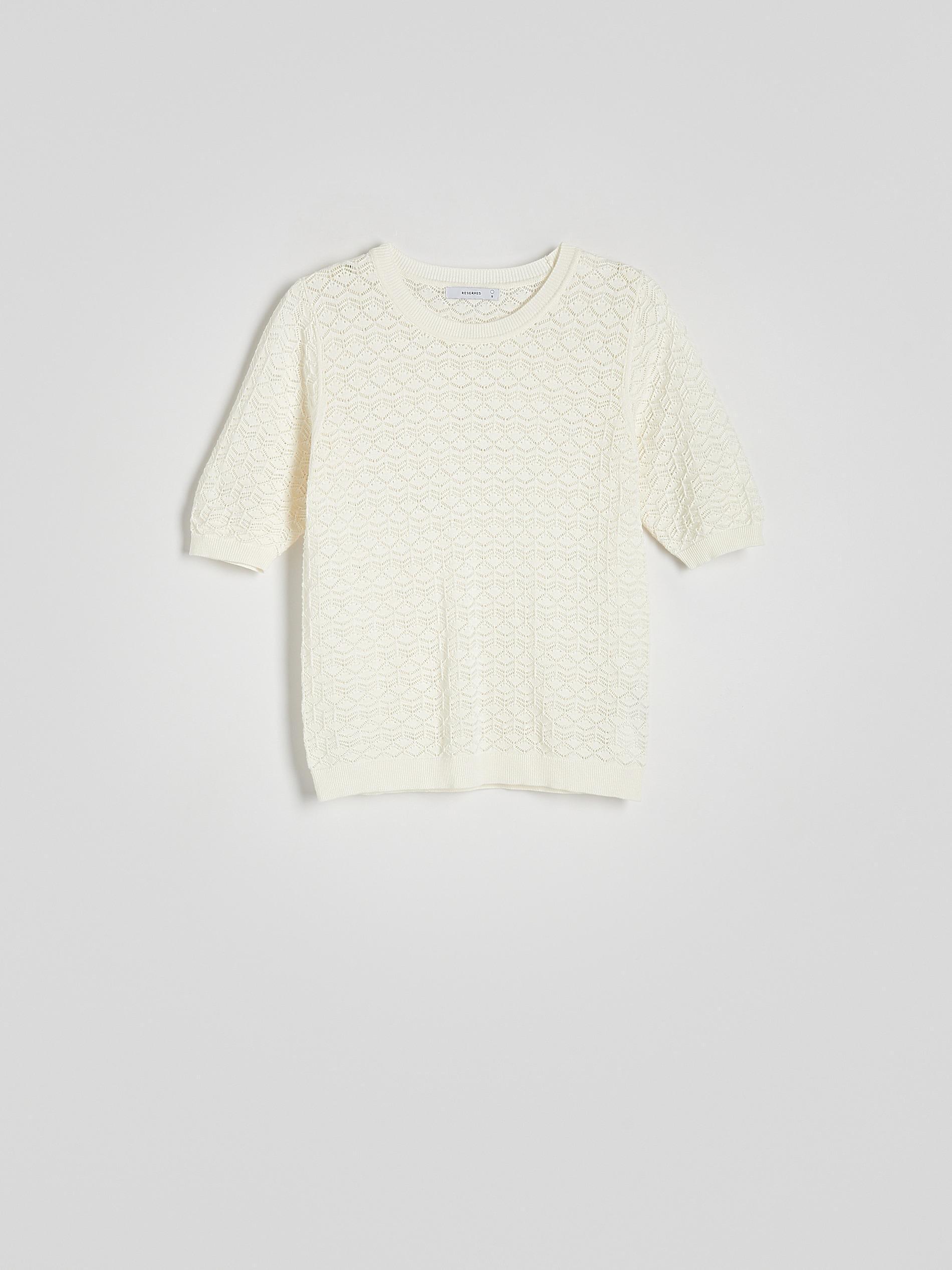 Beige Laced Patterned Top, , large image number 6