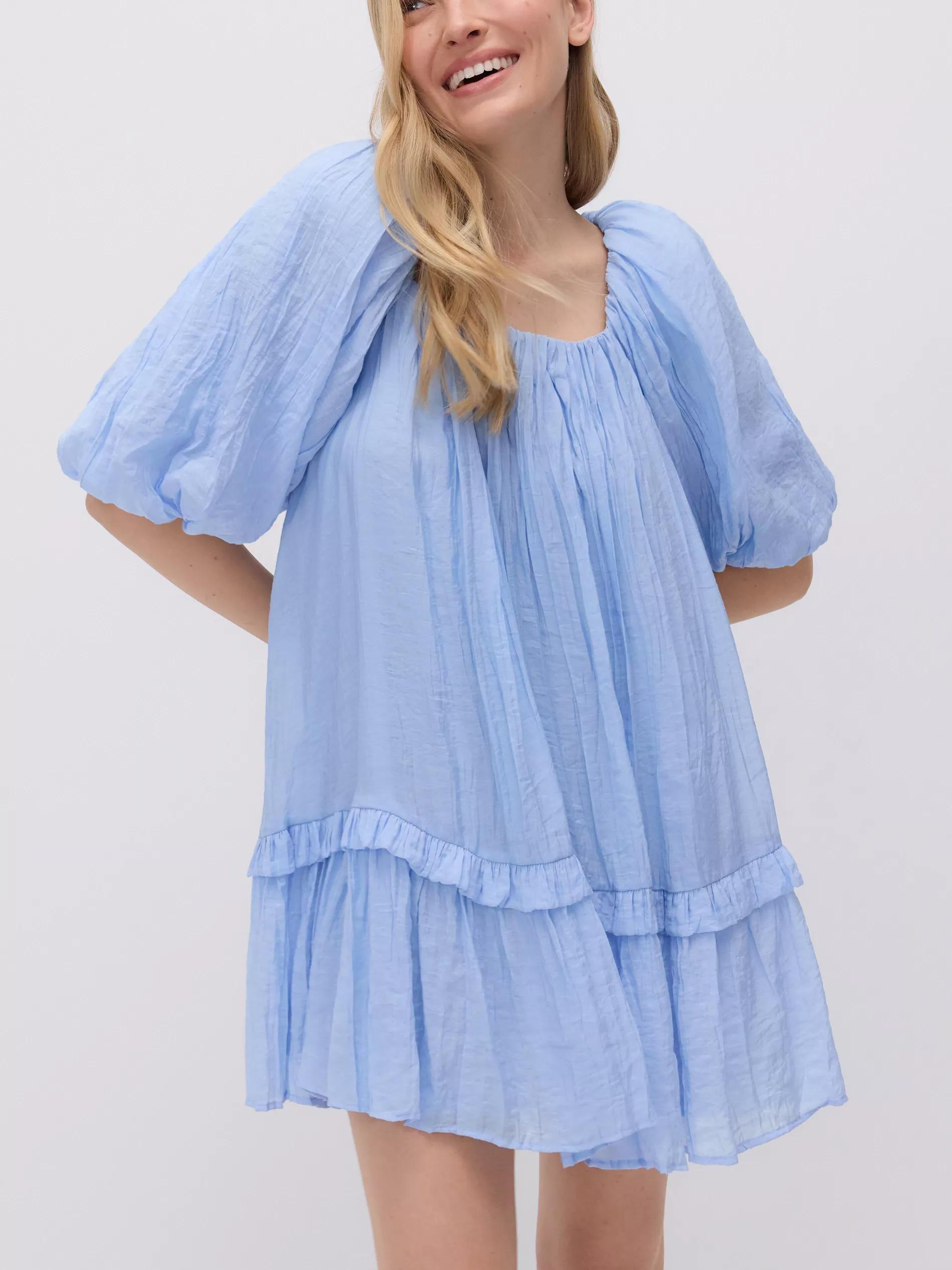 Blue Modal Rich Mini Dress, , large image number 2