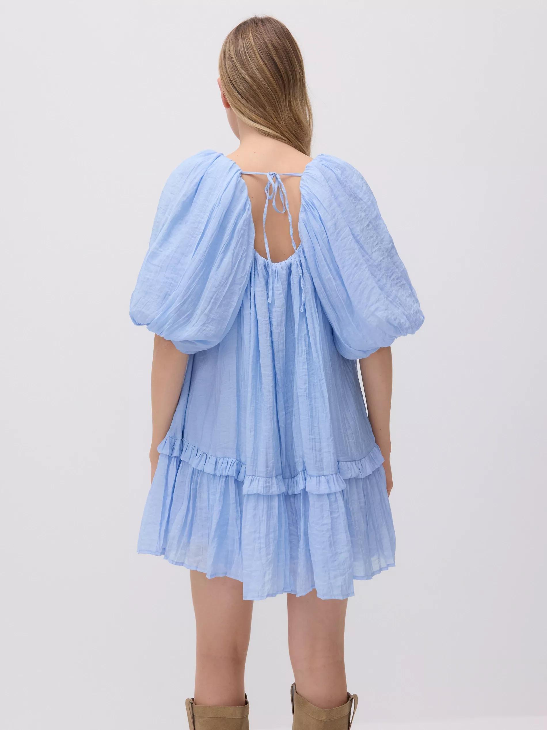 Blue Modal Rich Mini Dress, , large image number 4