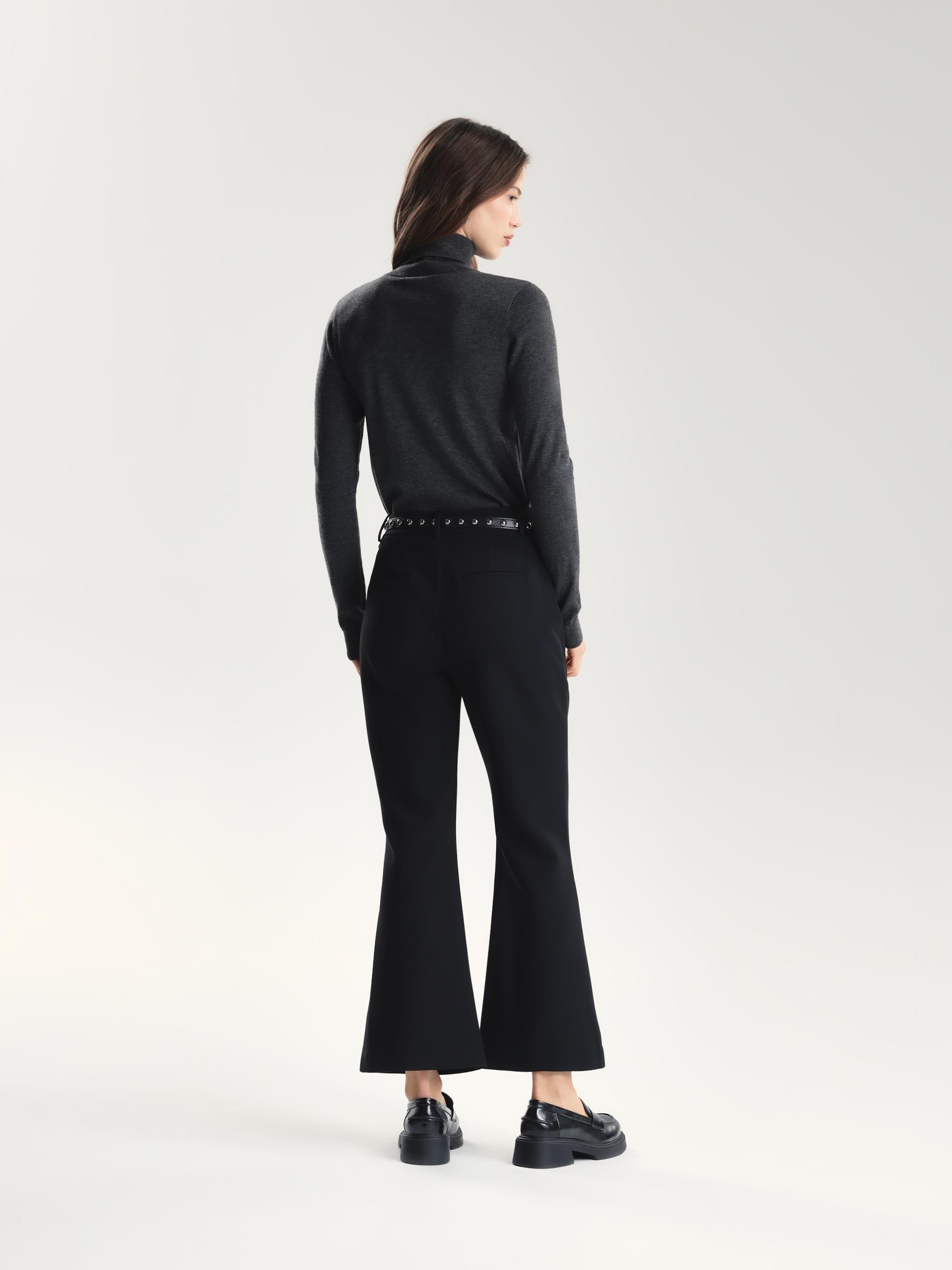 Black Trousers With Decorative Belt, Black, large image number 3