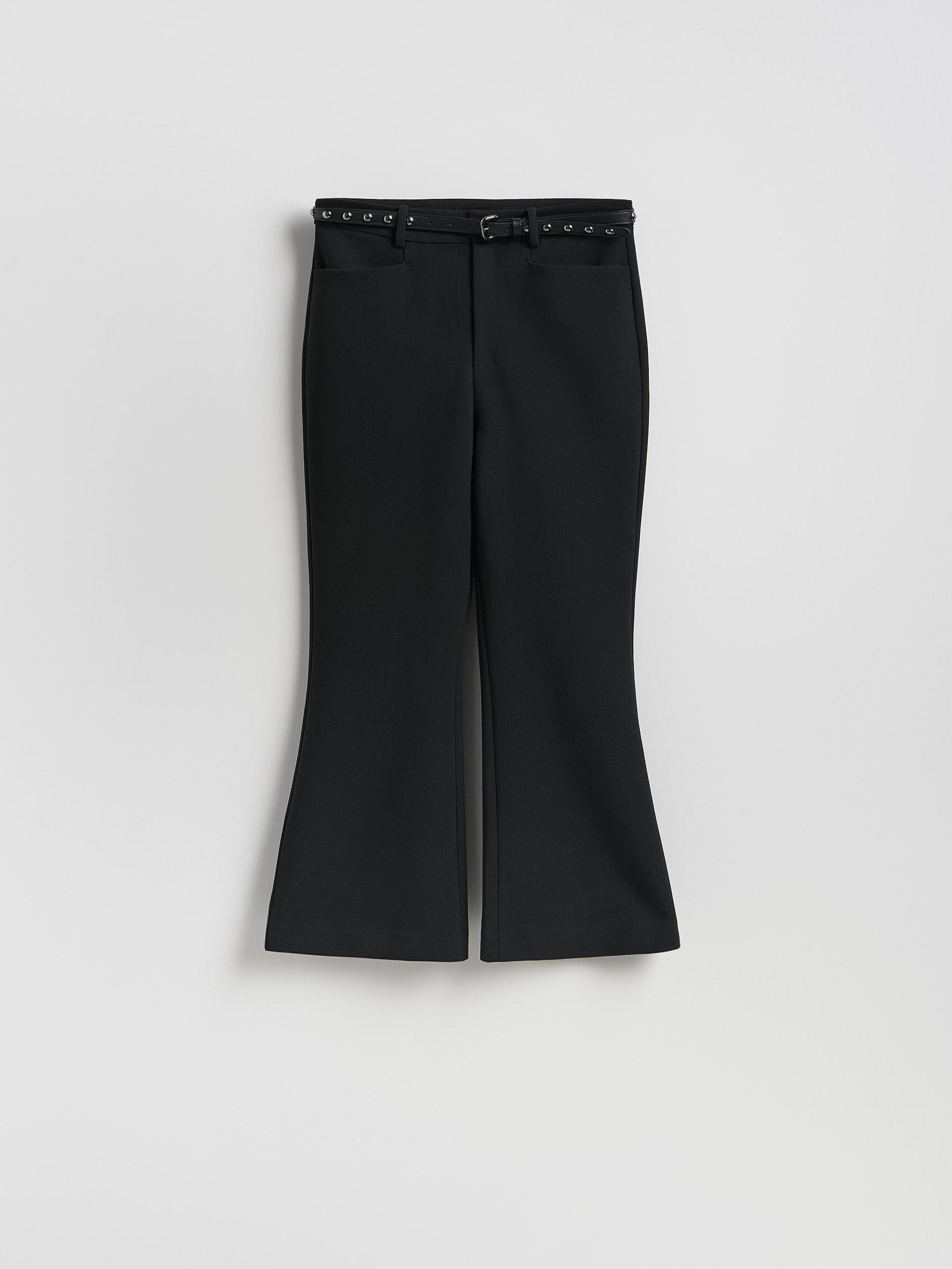 Black Trousers With Decorative Belt, Black, large image number 4