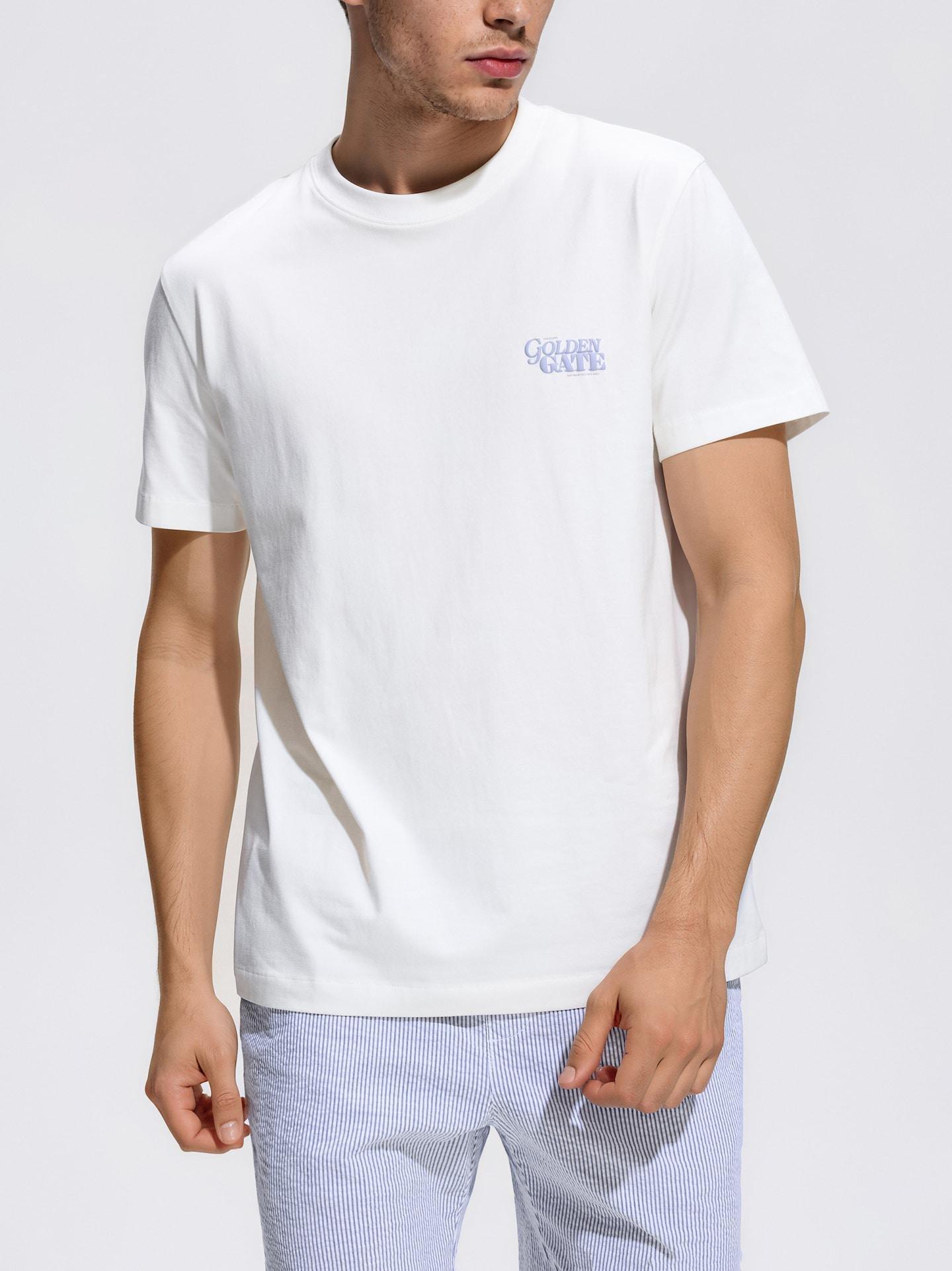 Cream Regular Fit Printed T-Shirt, Ivory, large image number 2