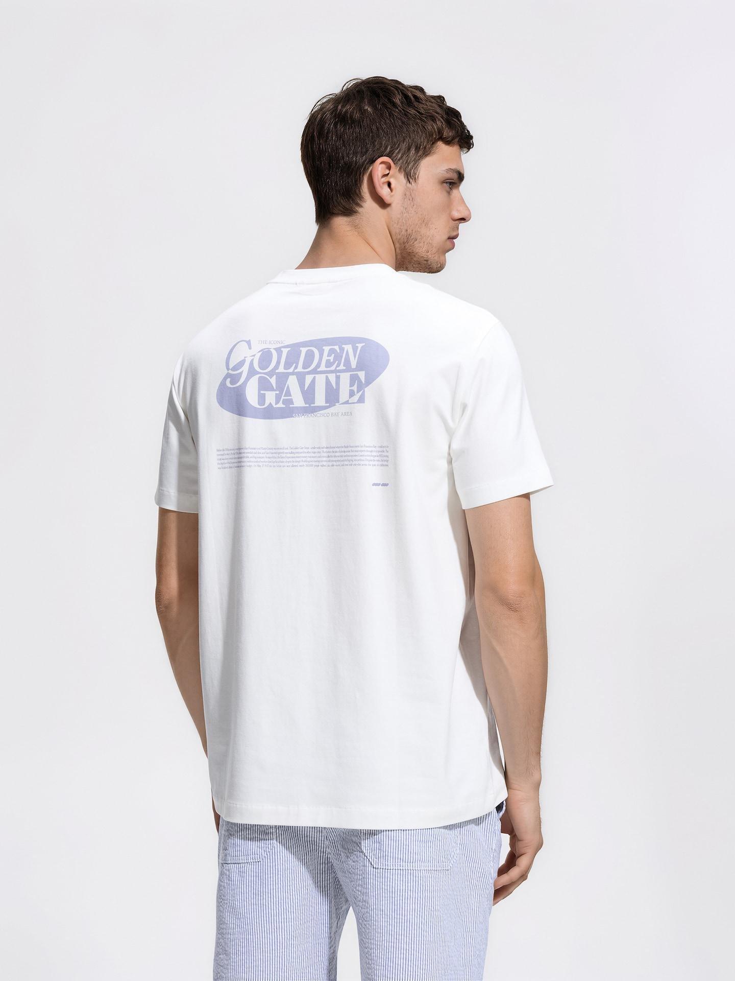 Cream Regular Fit Printed T-Shirt, Ivory, large image number 3
