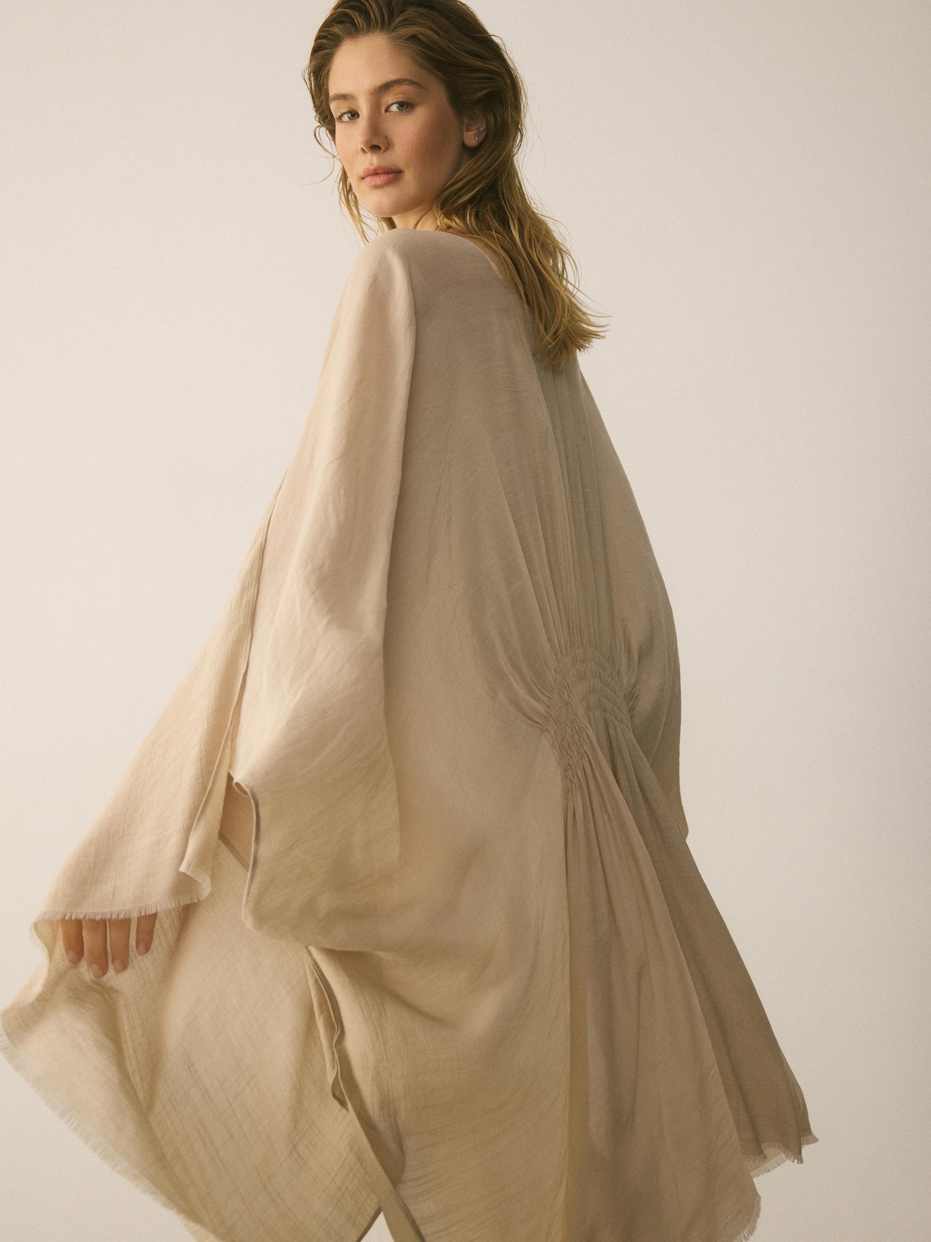 LADIES` PONCHO SAND, Beige, large image number 0
