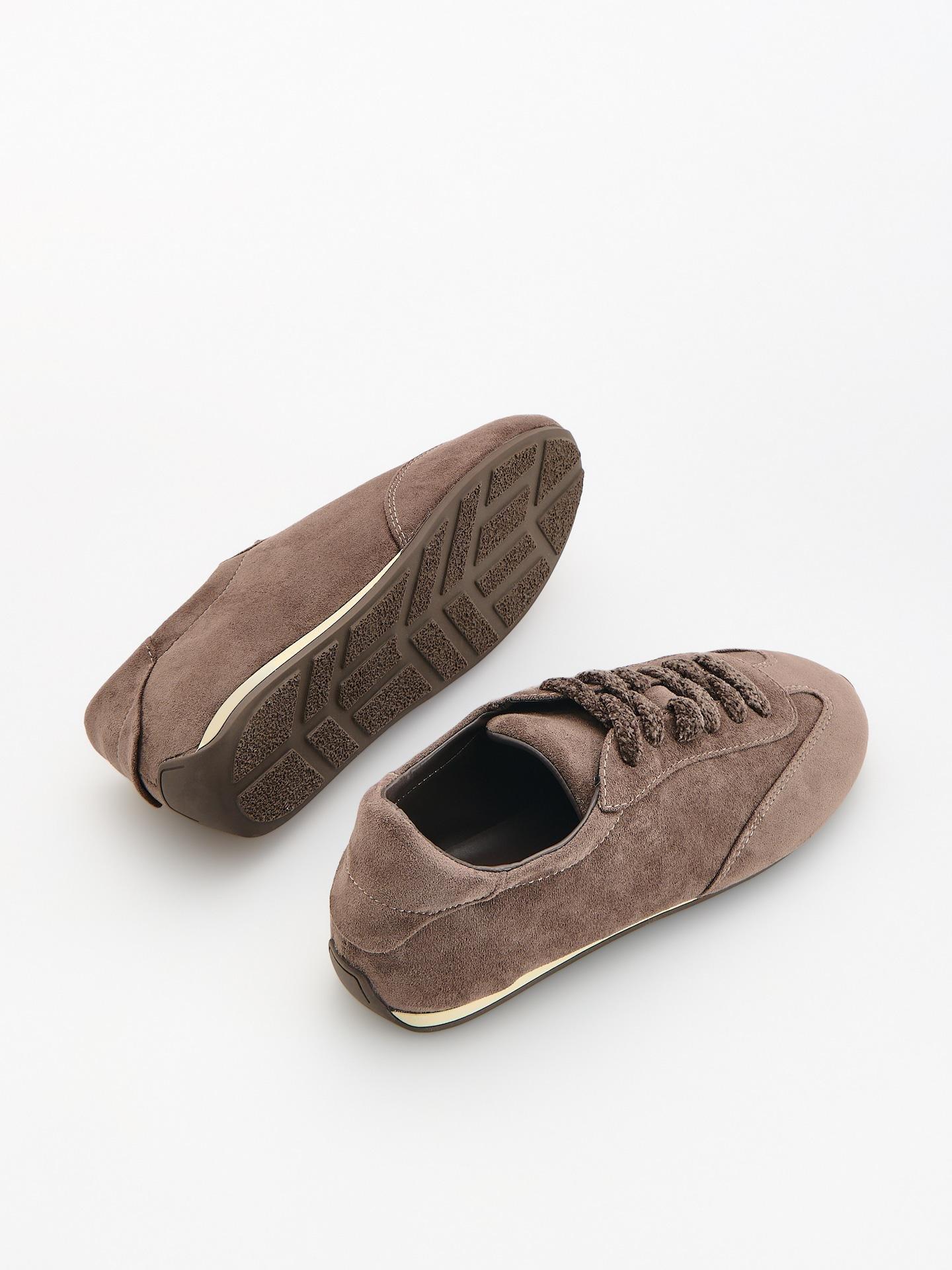 Purple Faux Suede Sneakers, Purple, medium