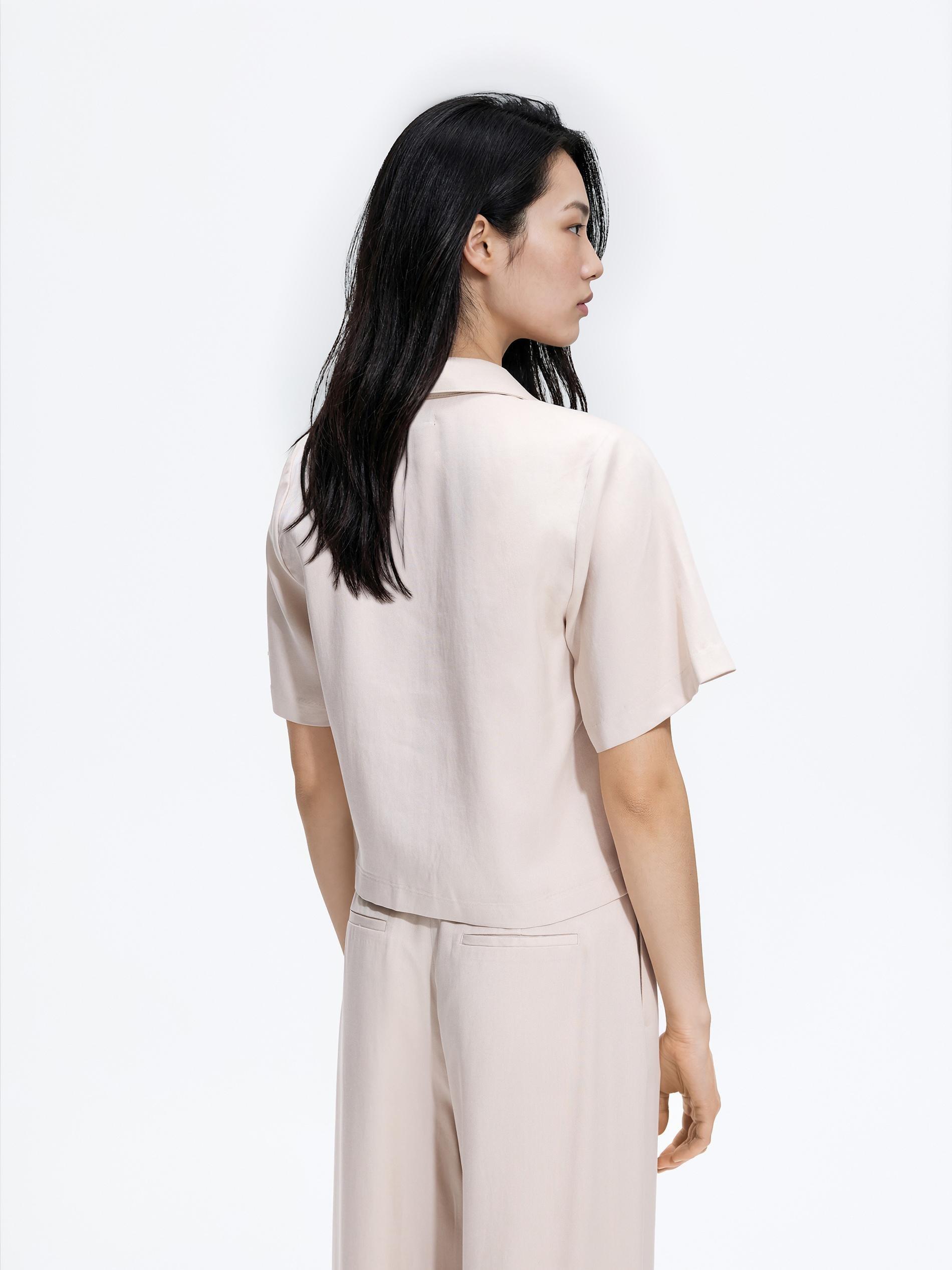 Beige Lyocell Shirt, Beige, medium