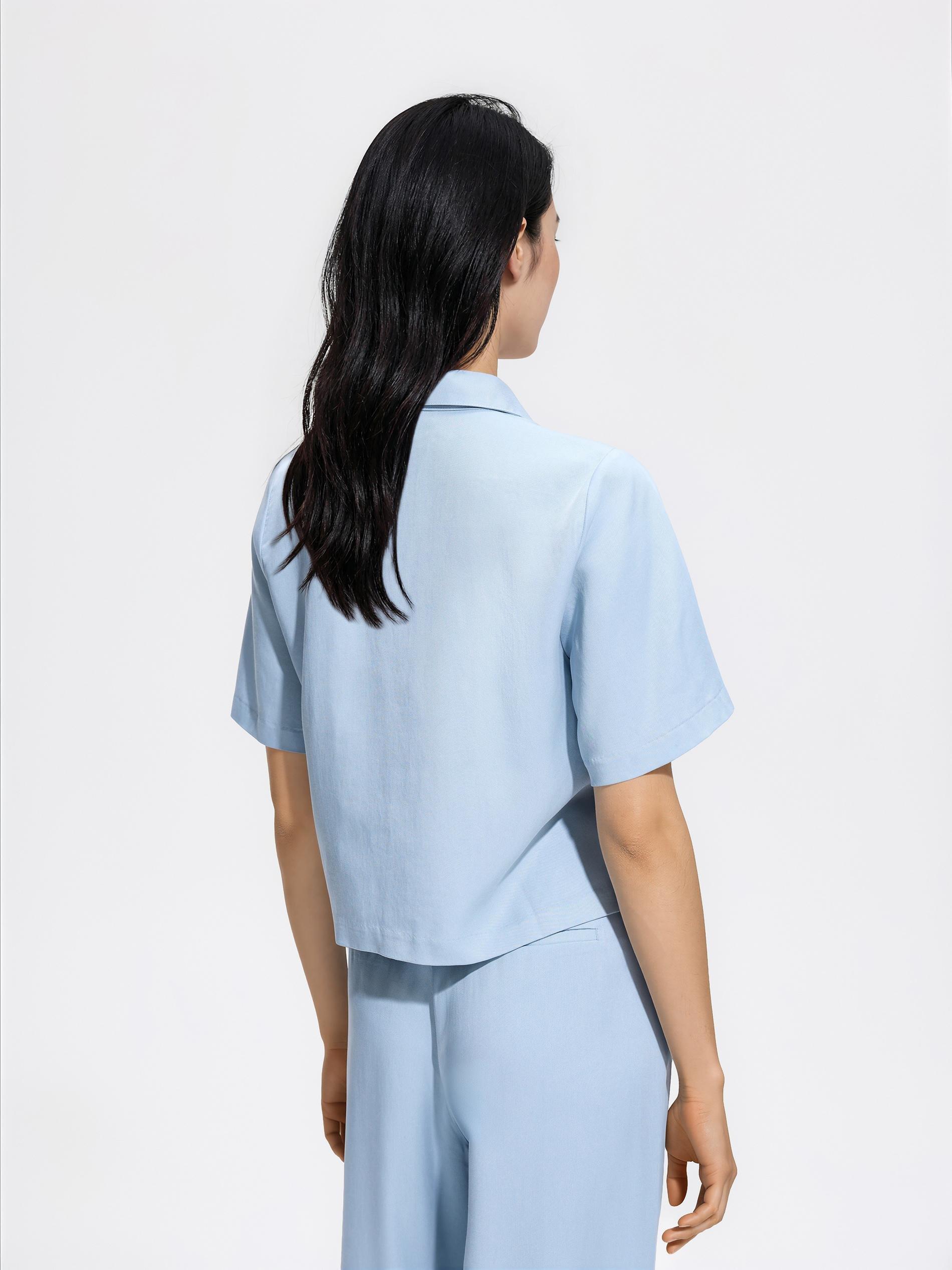 Blue Lyocell Shirt, Blue, medium
