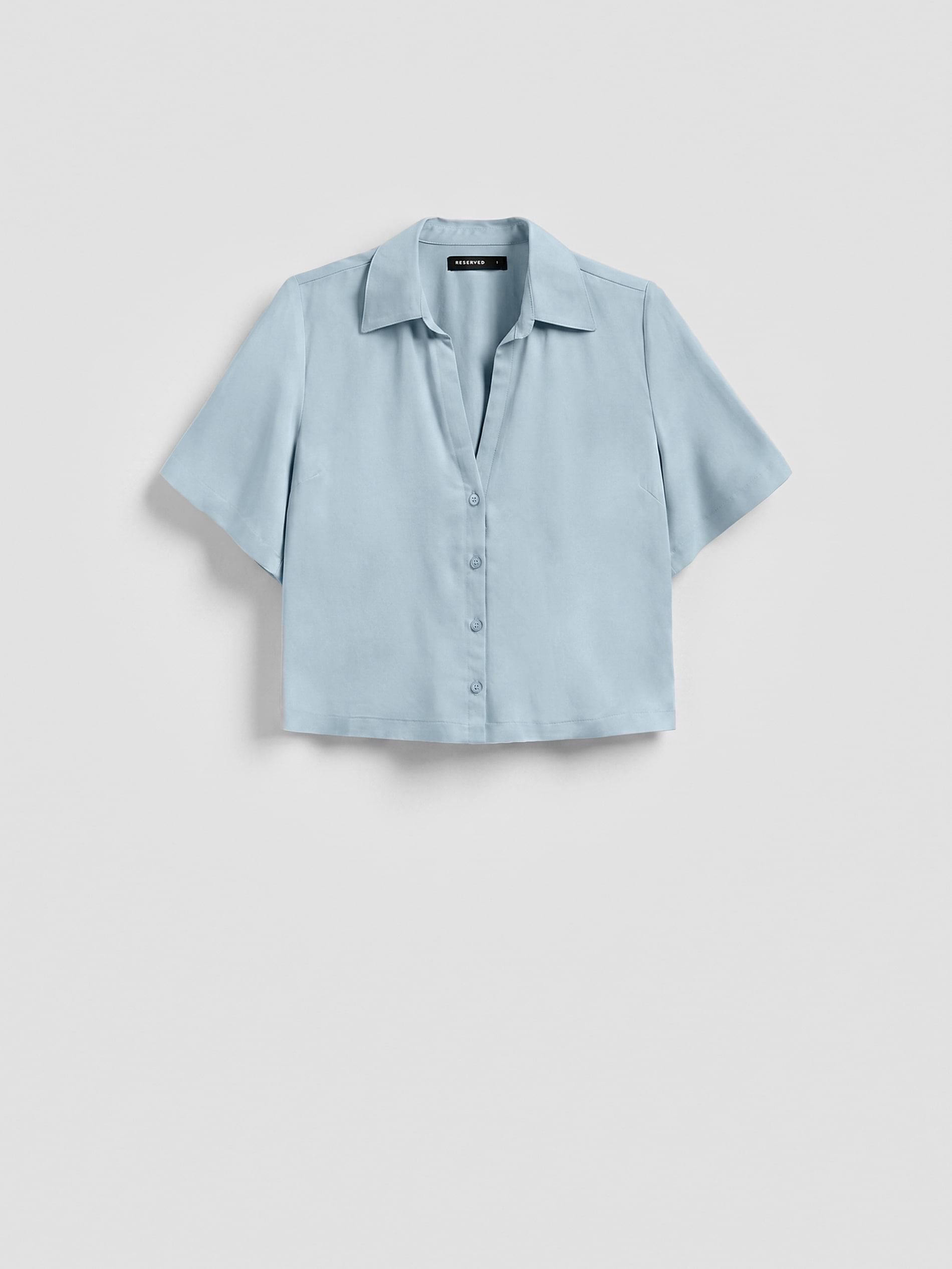 Blue Lyocell Shirt, Blue, large image number 3