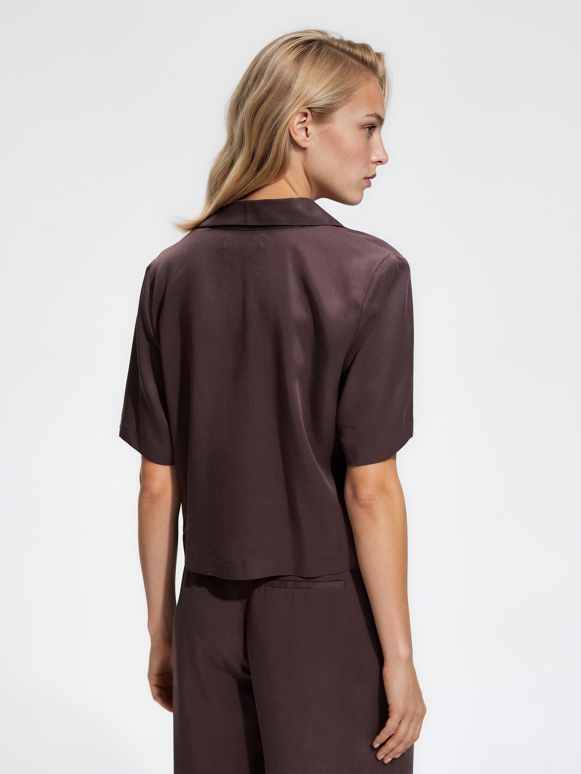 Brown Lyocell Shirt, Brown, medium