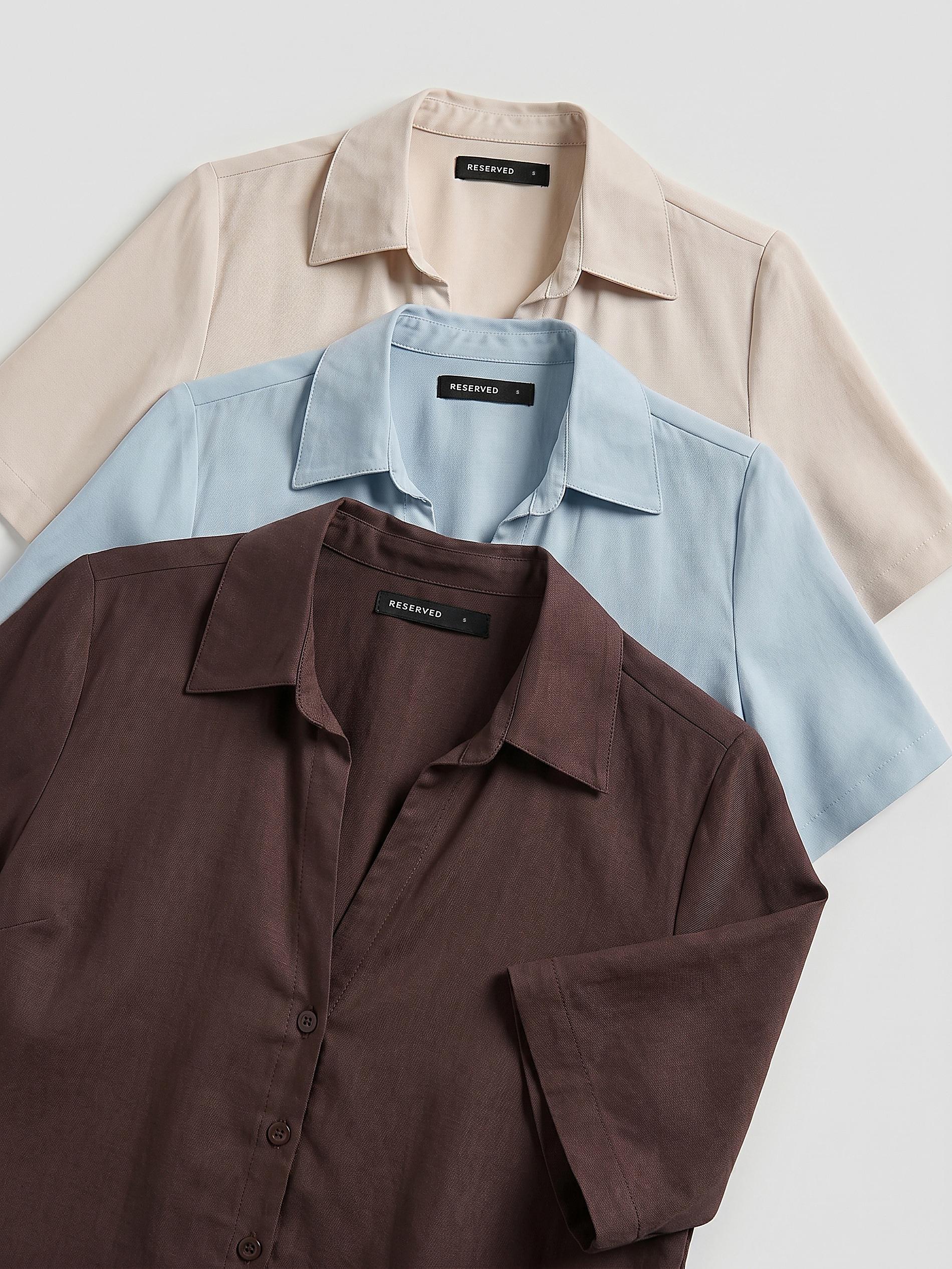 Brown Lyocell Shirt, Brown, large image number 5