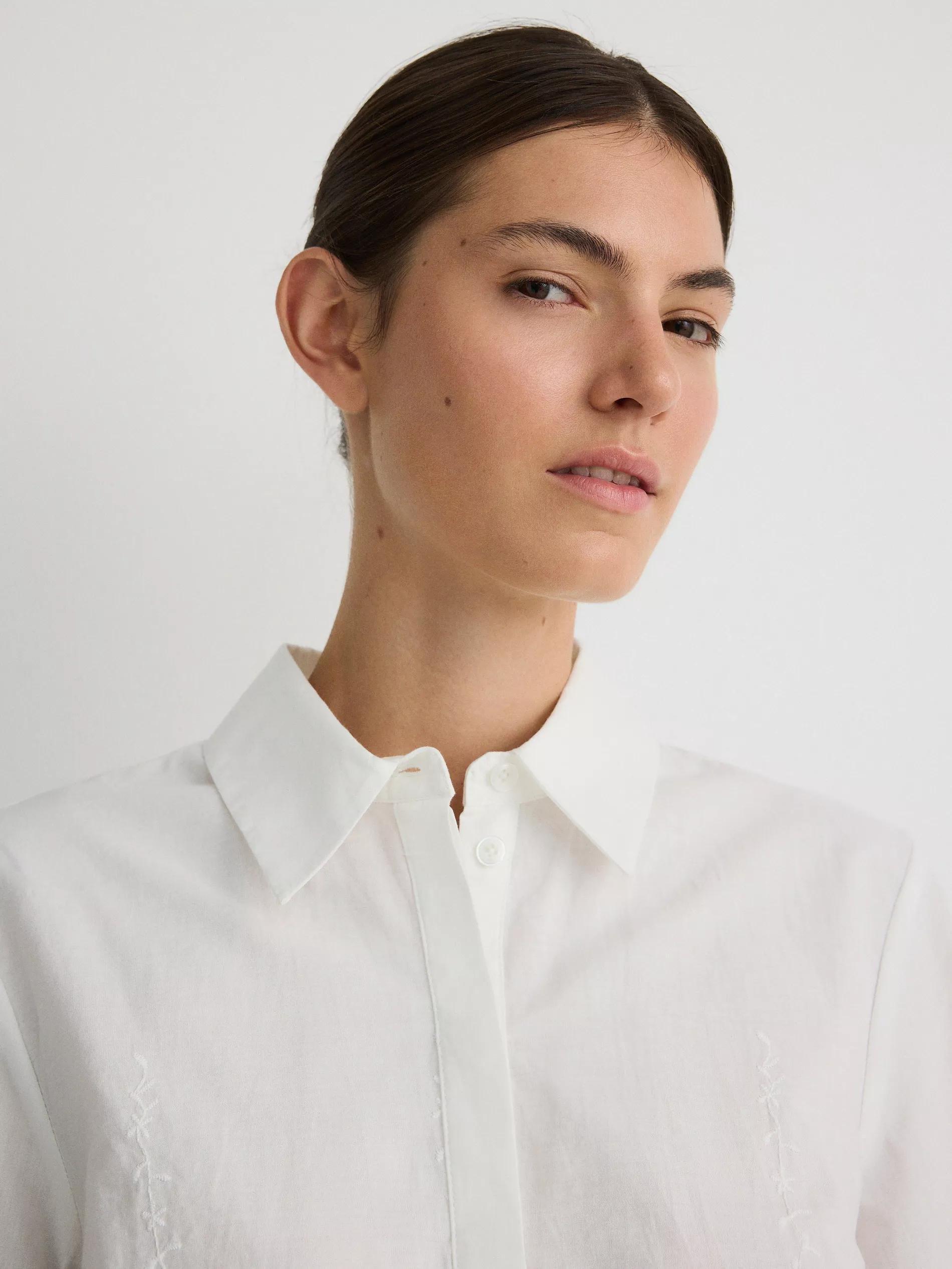 Cream Shirt With Lace, , large image number 2