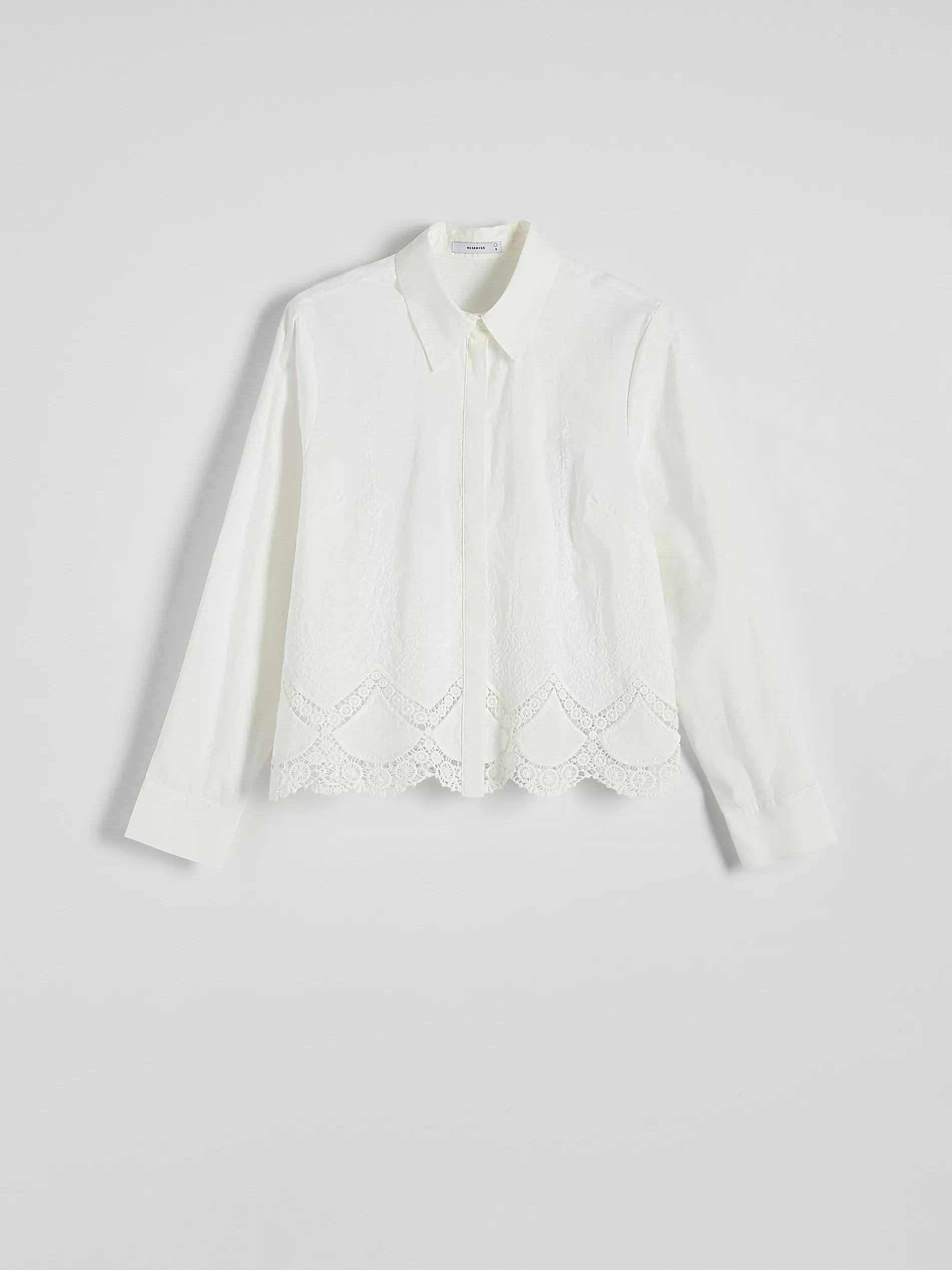 Cream Shirt With Lace, , large image number 4