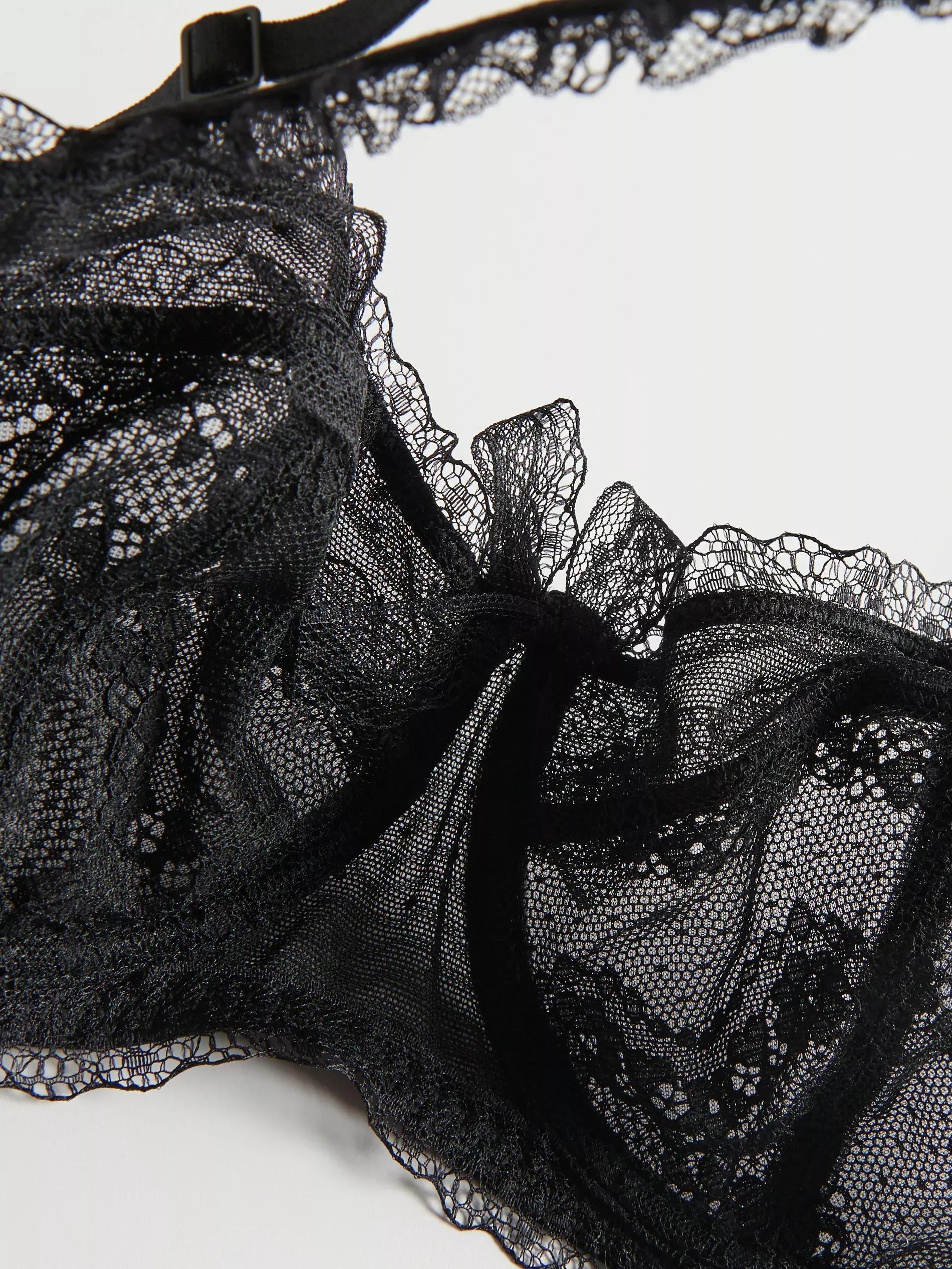 Black Balconette Push-Up Bra, , large image number 4
