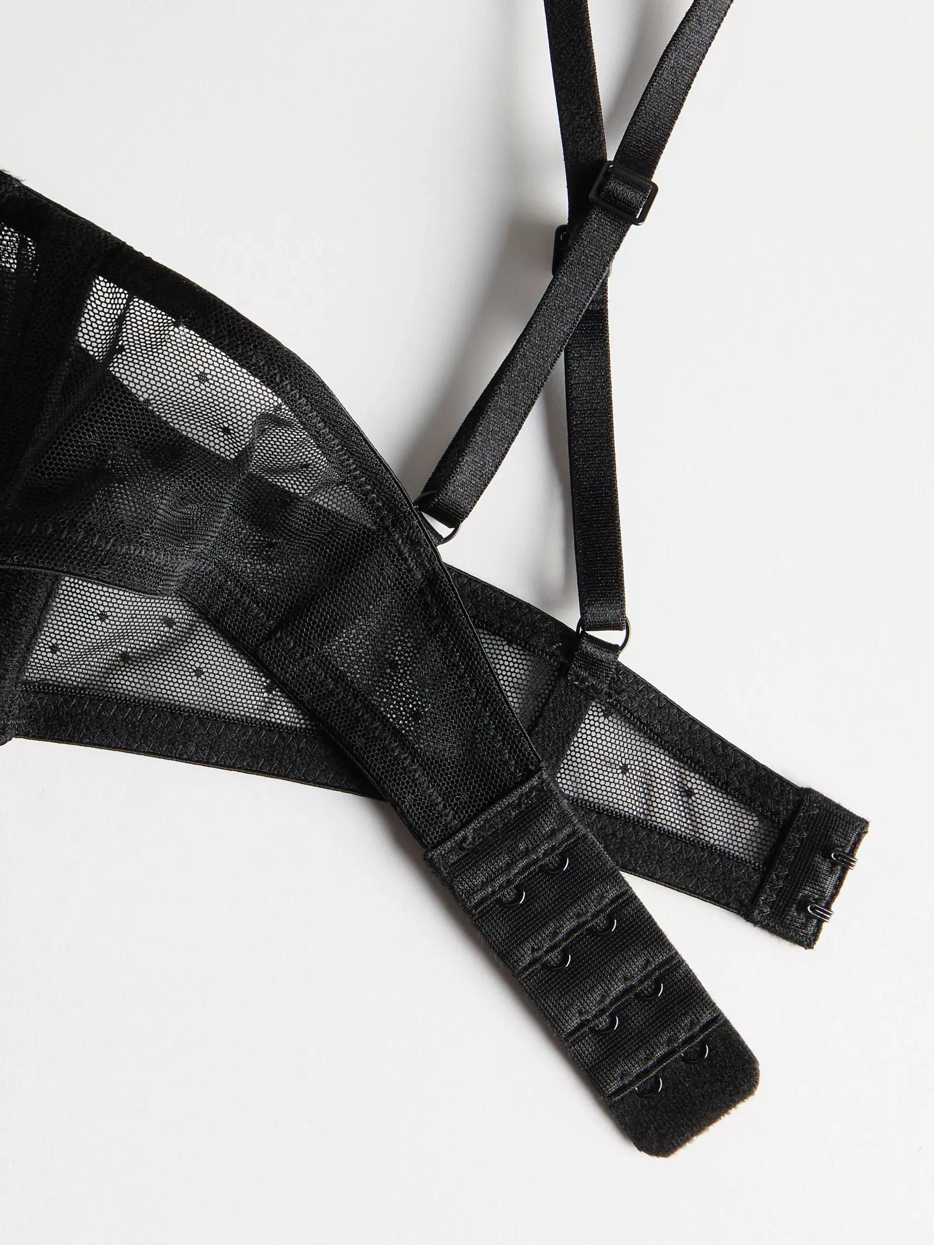 Black Balconette Push-Up Bra, , large image number 5